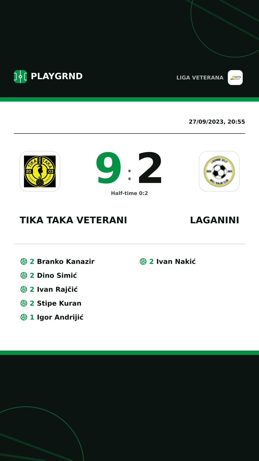 Instagram artwork: Tika Taka Veterani 9:2 Laganini