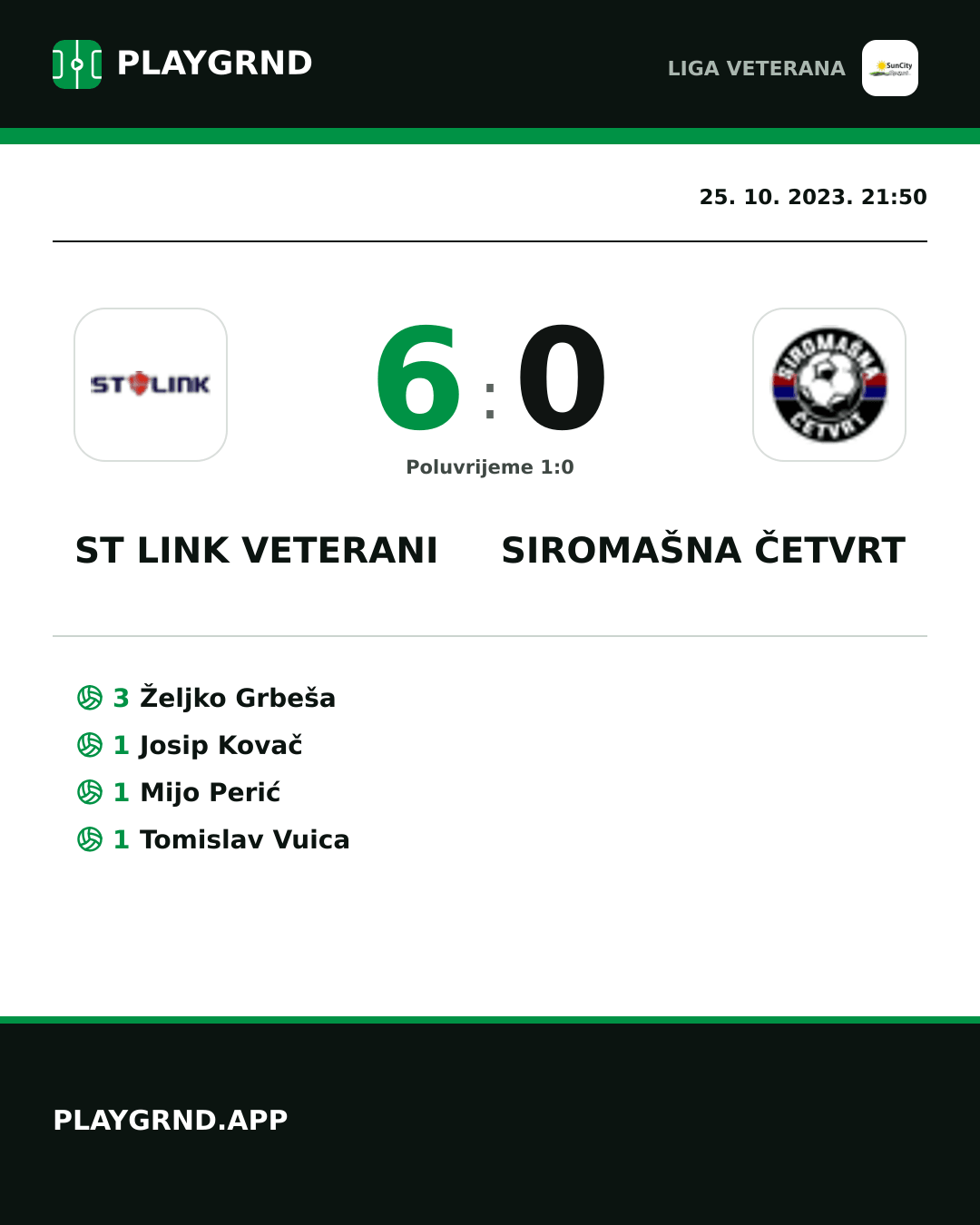 Instagram slika: ST Link Veterani 6:0 Siromašna Četvrt