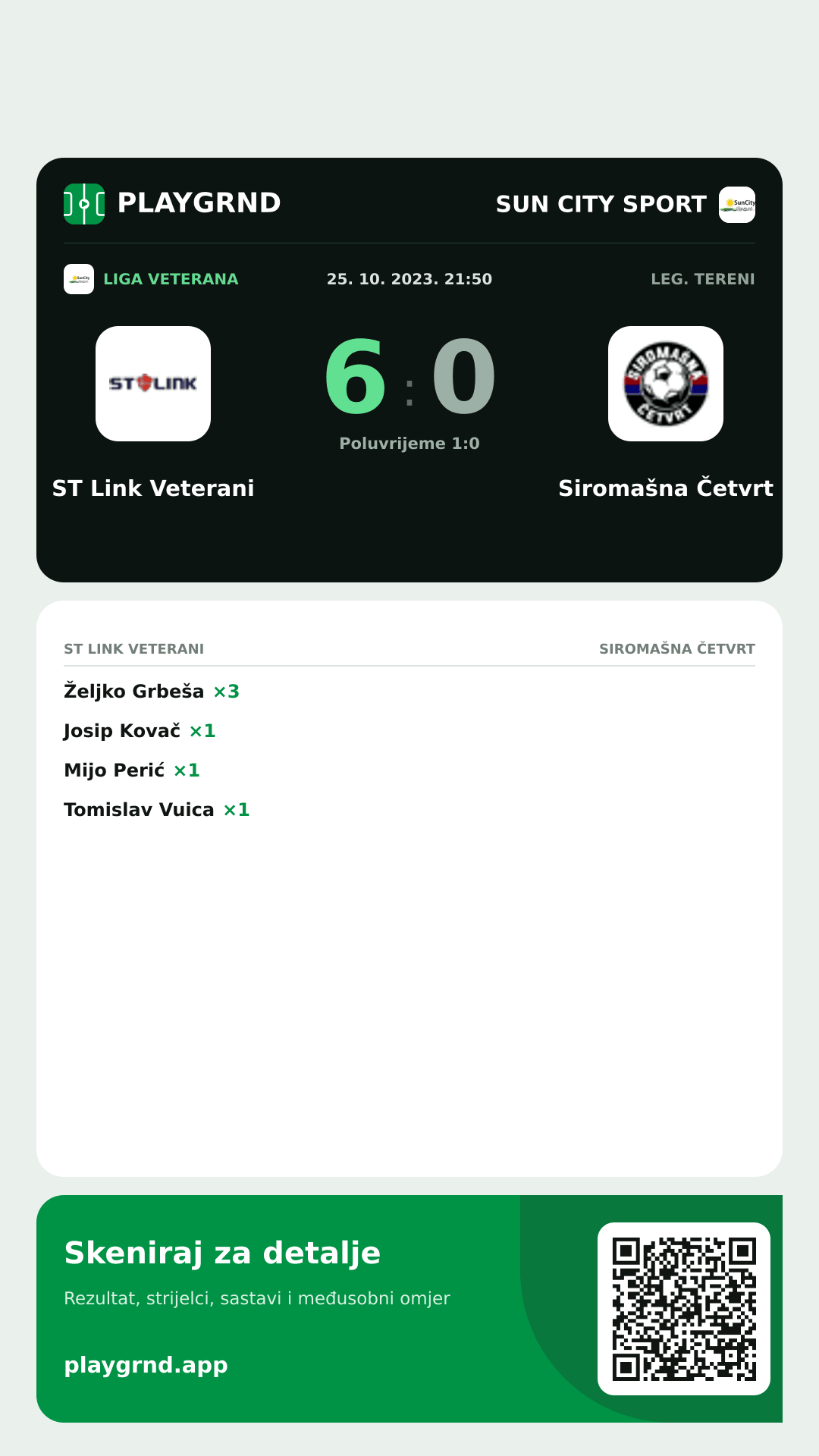 Story slika: ST Link Veterani 6:0 Siromašna Četvrt