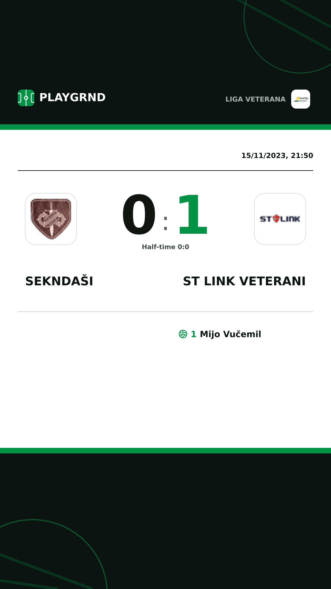 Instagram artwork: Sekndaši 0:1 ST Link Veterani