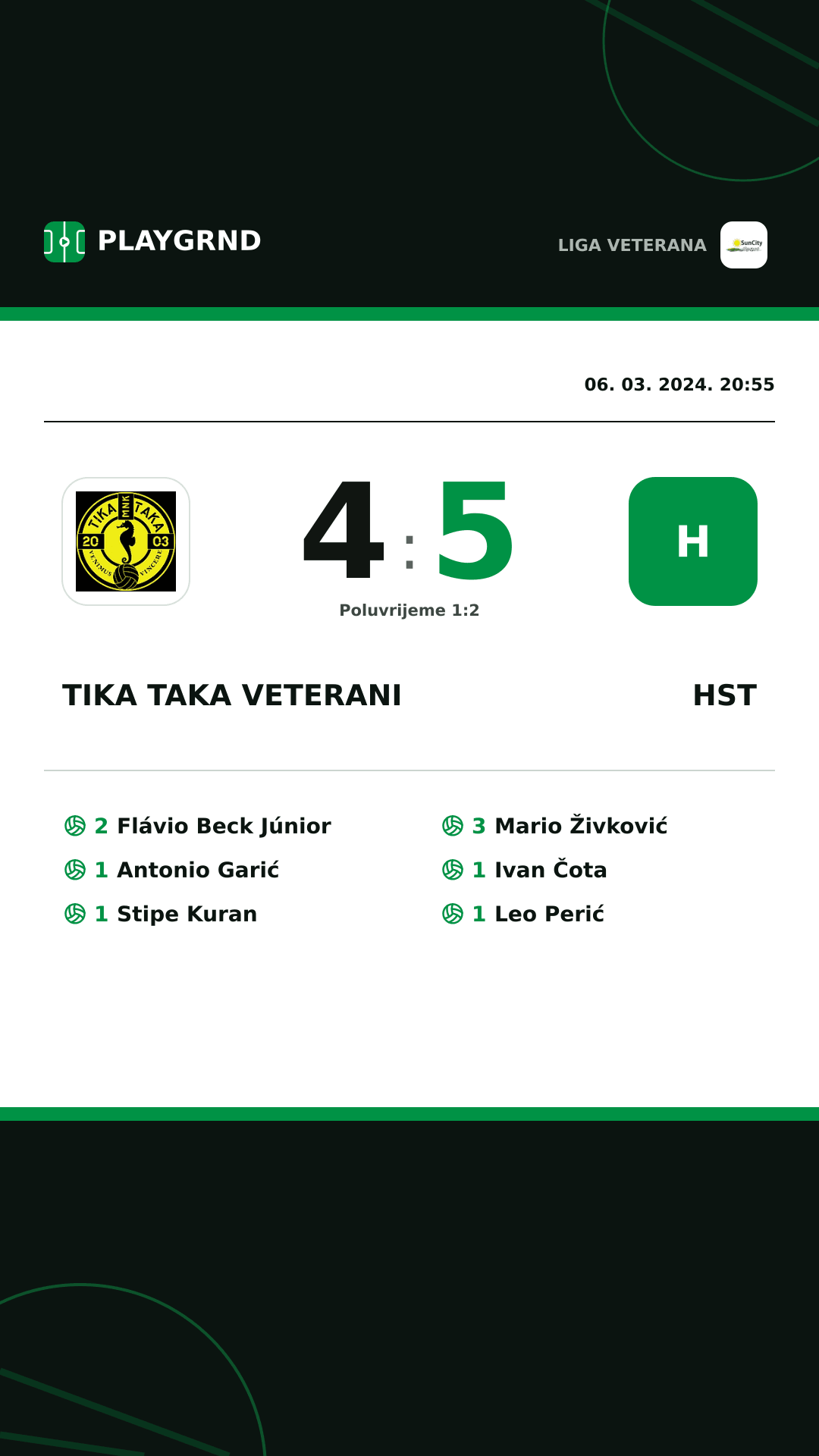 Instagram slika: Tika Taka Veterani 4:5 Hst