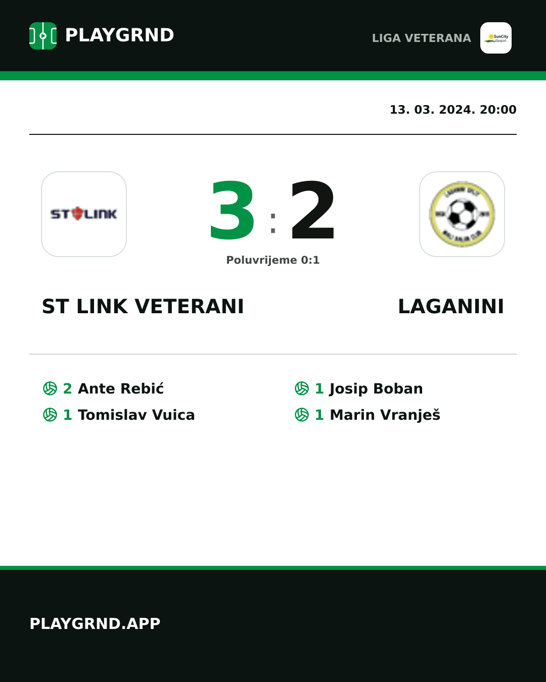 Instagram slika: ST Link Veterani 3:2 Laganini