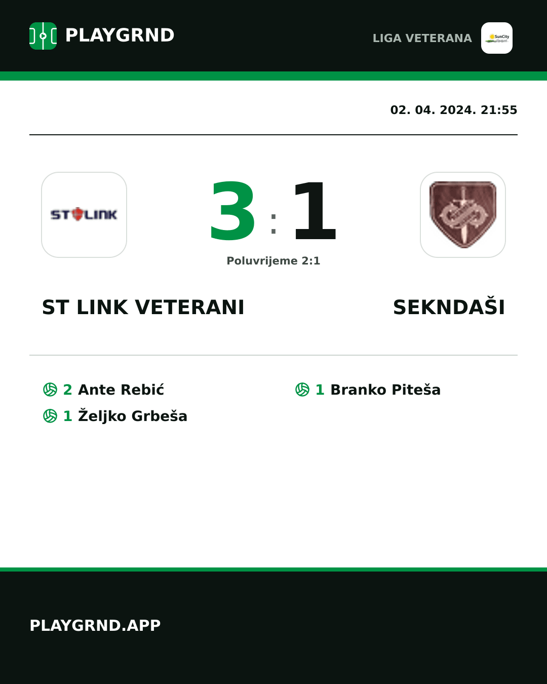 Instagram slika: ST Link Veterani 3:1 Sekndaši
