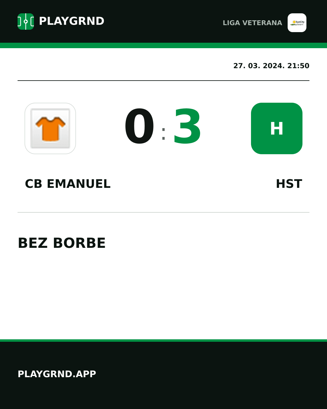 Instagram slika: CB Emanuel 0:3 Hst