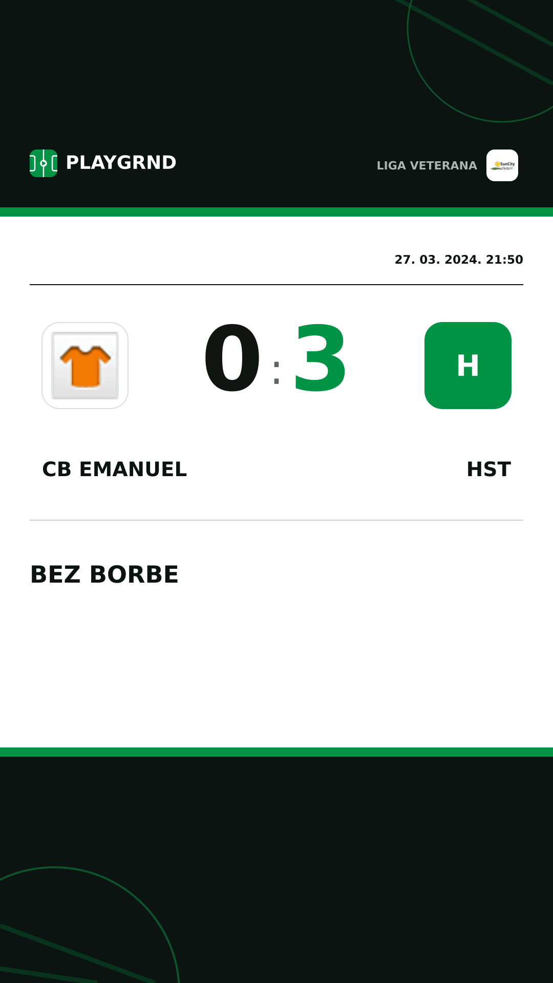 Instagram slika: CB Emanuel 0:3 Hst