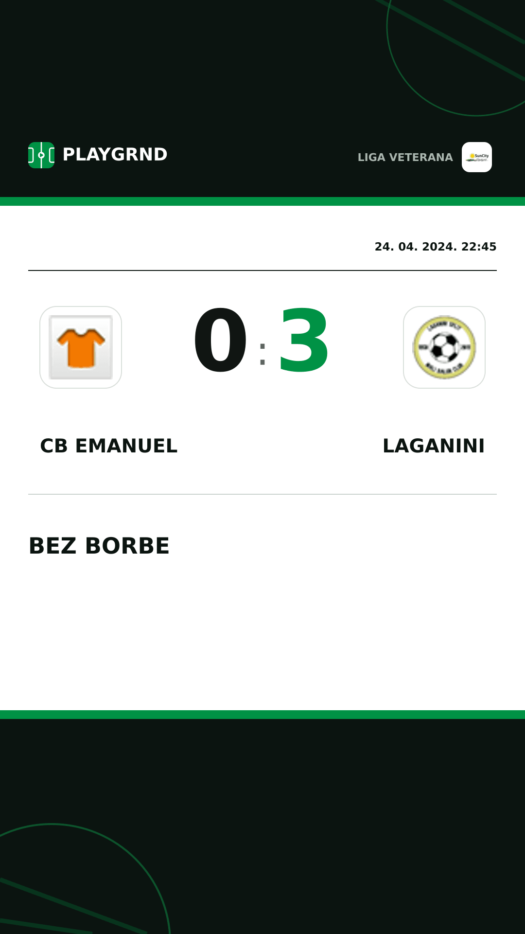 Instagram slika: CB Emanuel 0:3 Laganini