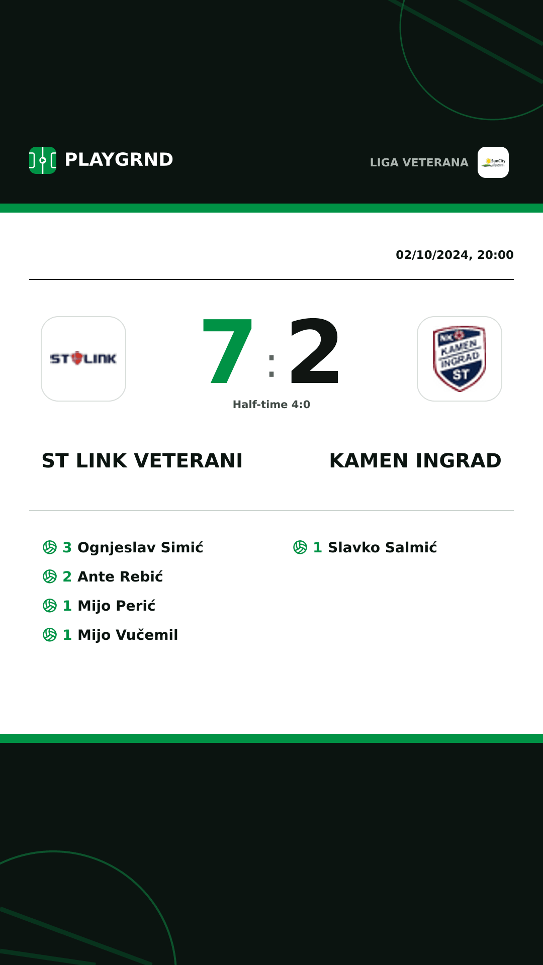 Instagram artwork: ST Link Veterani 7:2 Kamen Ingrad