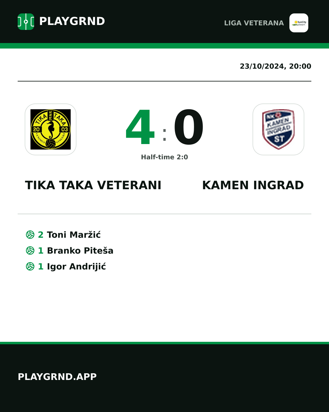 Instagram artwork: Tika Taka Veterani 4:0 Kamen Ingrad
