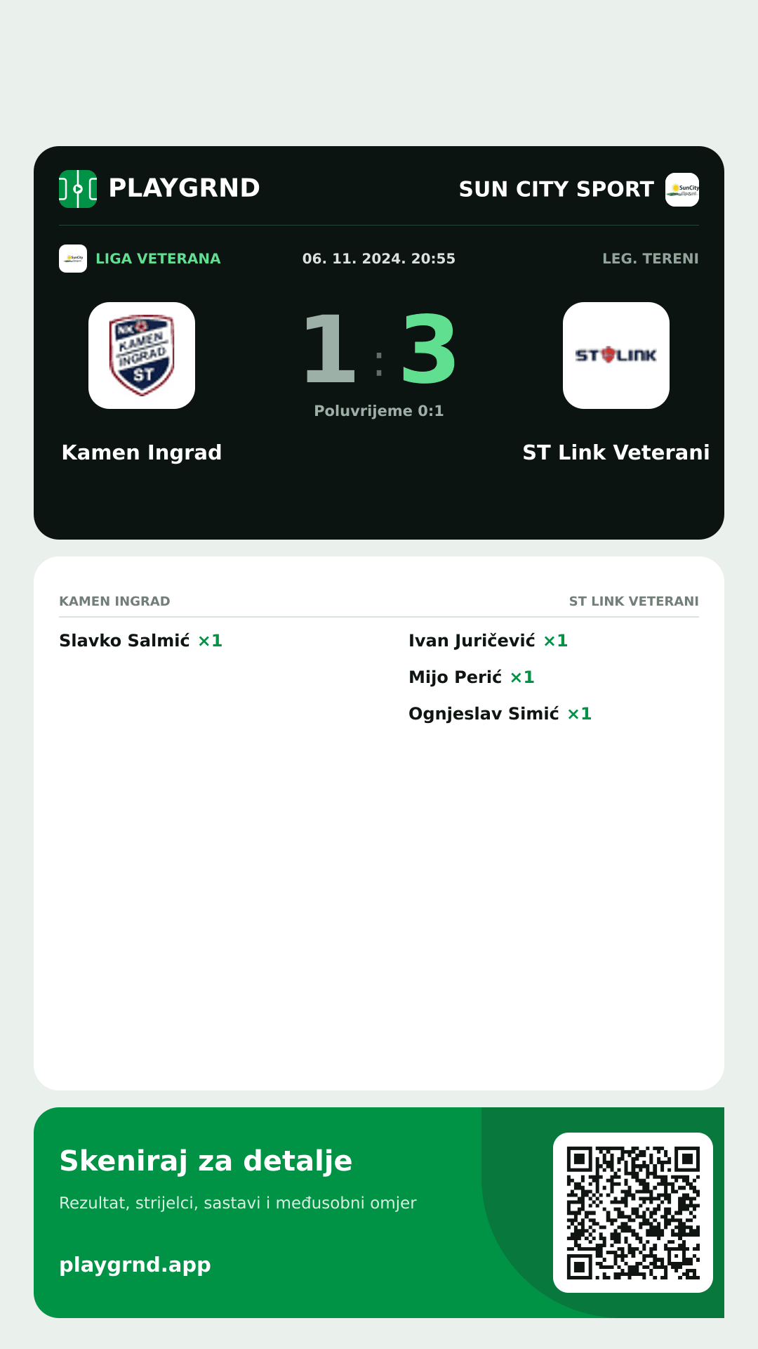 Story image: Kamen Ingrad 1:3 ST Link Veterani