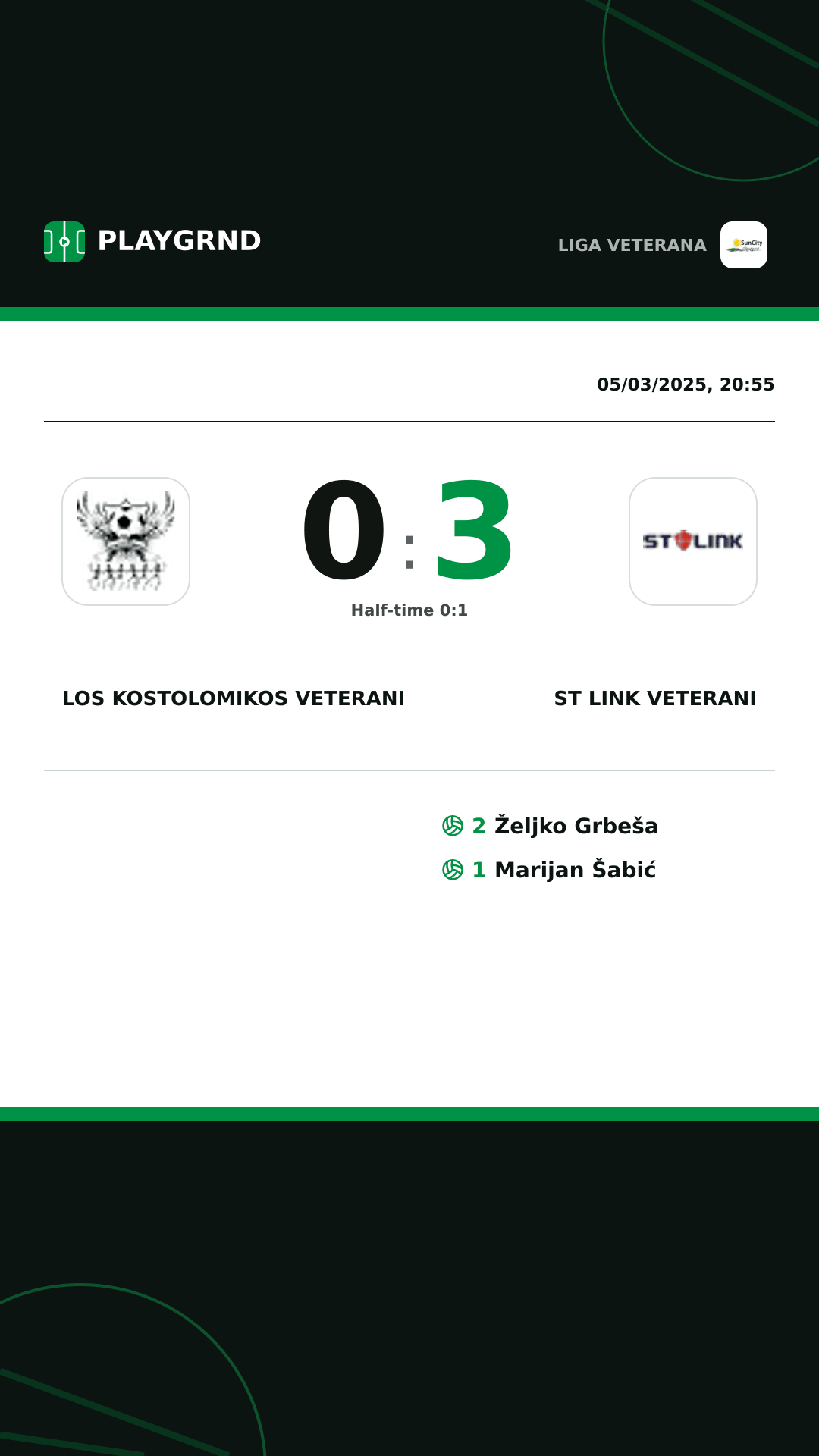 Instagram artwork: Los Kostolomikos Veterani 0:3 ST Link Veterani