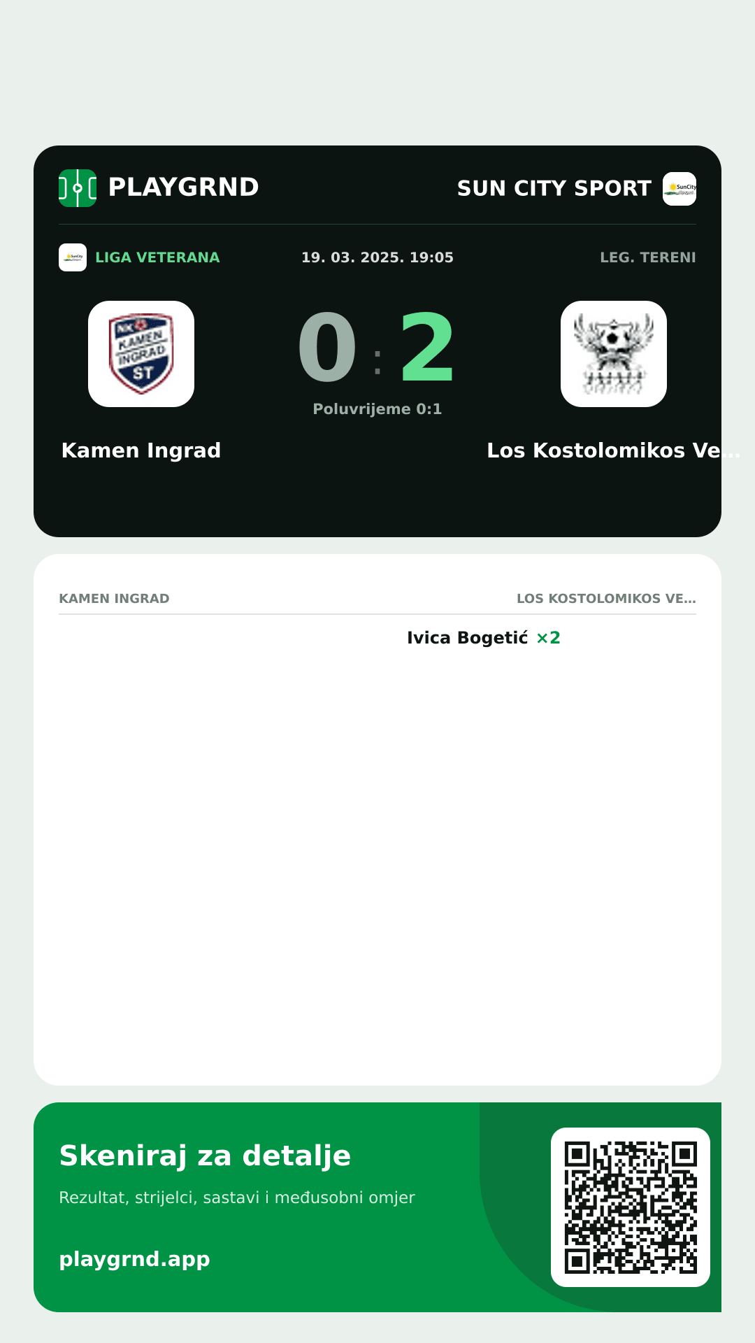 Story slika: Kamen Ingrad 0:2 Los Kostolomikos Veterani