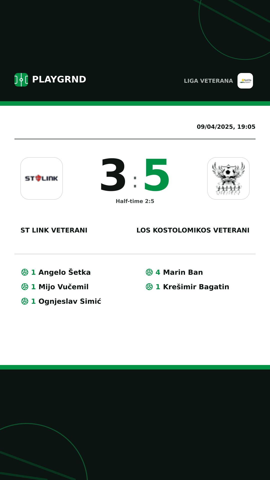 Instagram artwork: ST Link Veterani 3:5 Los Kostolomikos Veterani