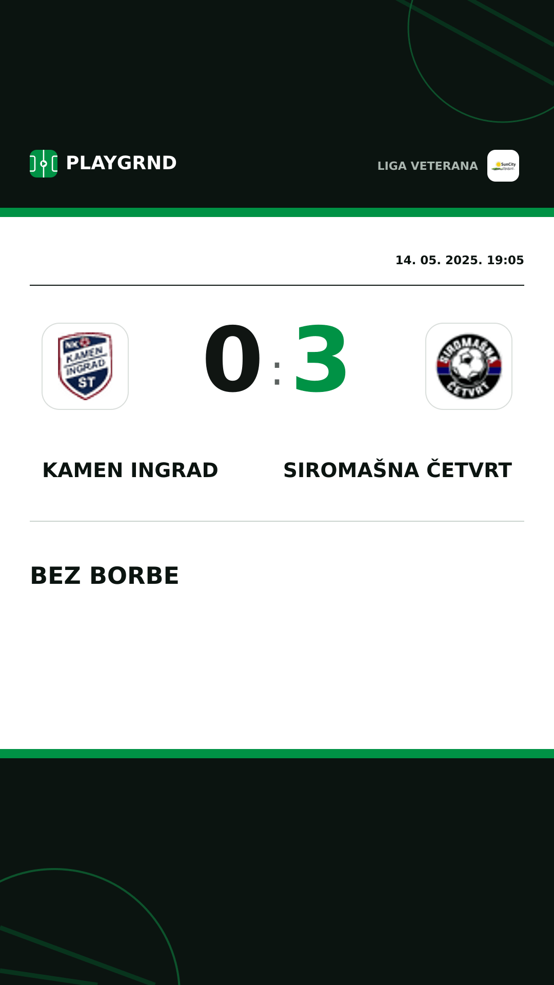 Instagram slika: Kamen Ingrad 0:3 Siromašna Četvrt