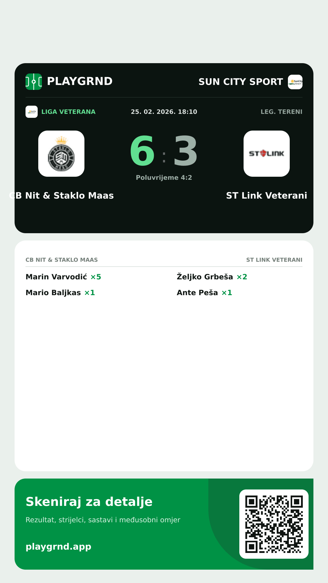 Story slika: CB Nit & Staklo Maas 6:3 ST Link Veterani
