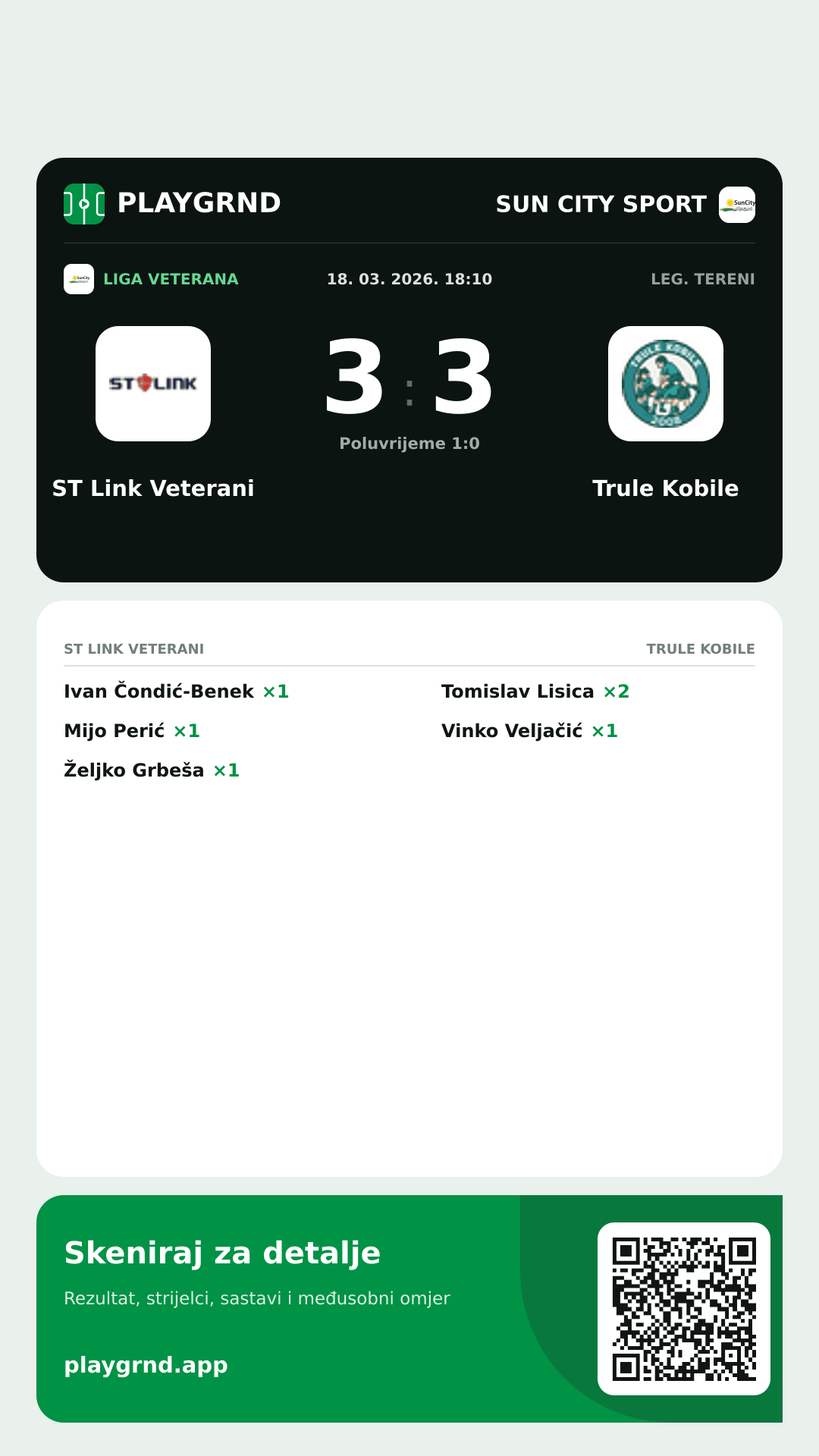 Story slika: ST Link Veterani 3:3 Trule Kobile