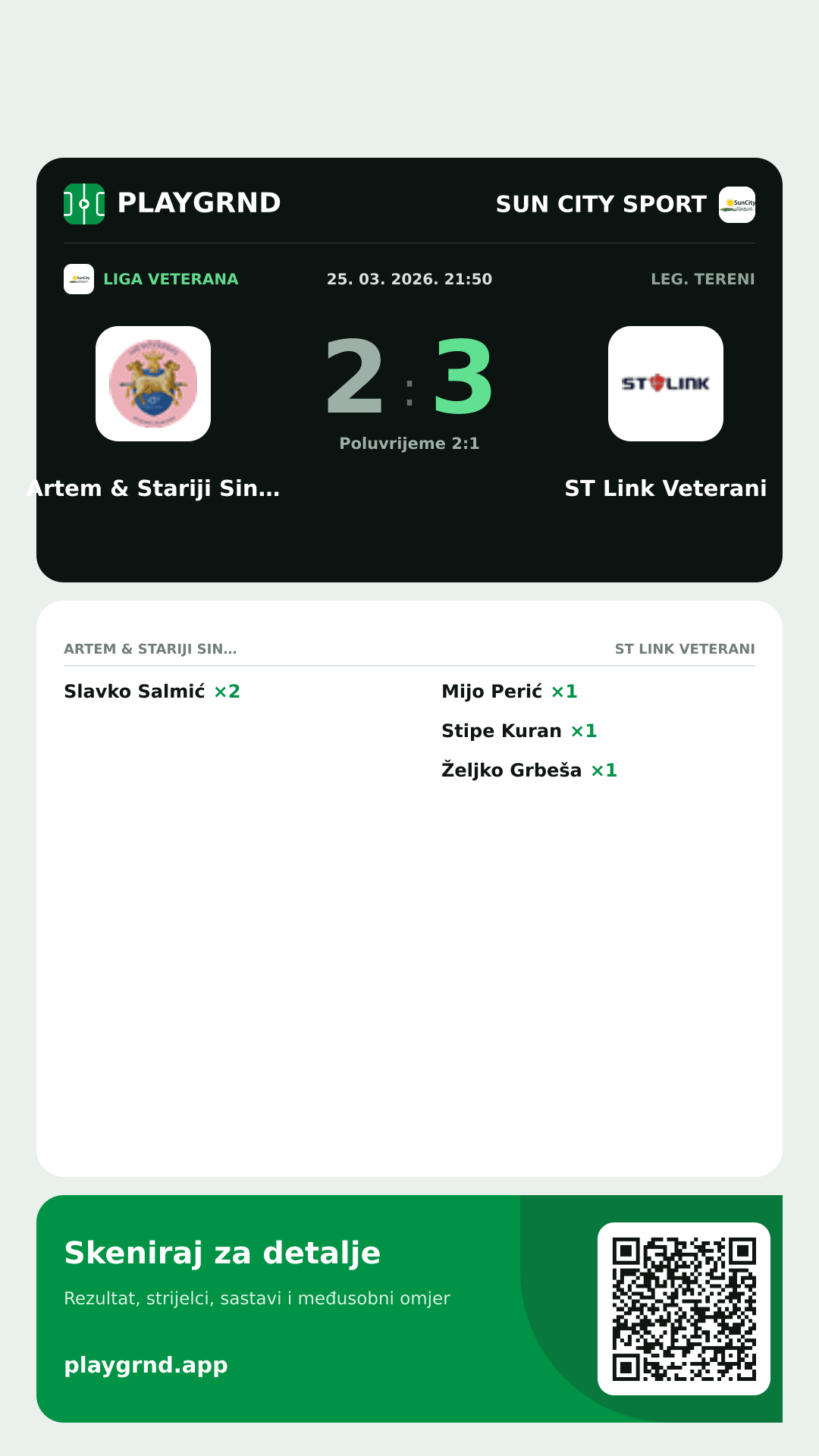 Story slika: Artem & Stariji Sinovi 2:3 ST Link Veterani