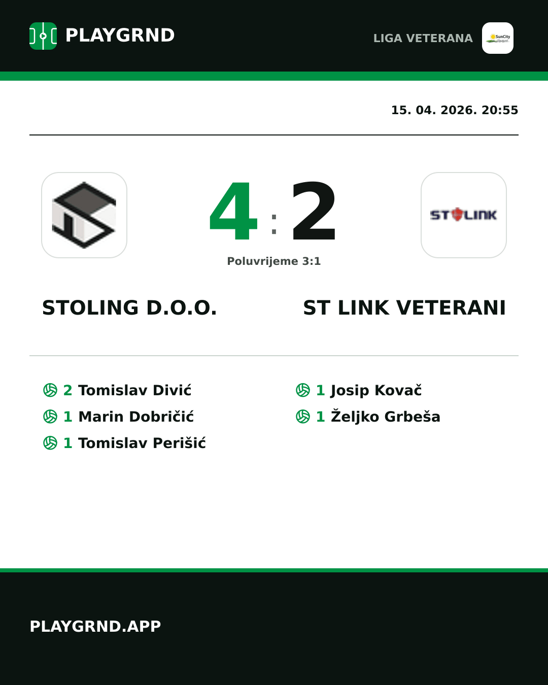 Instagram slika: Stoling D.O.O. 4:2 ST Link Veterani