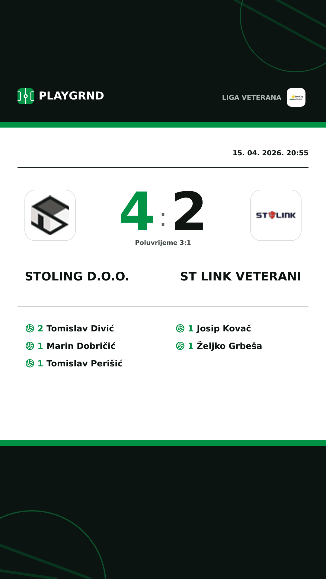 Instagram slika: Stoling D.O.O. 4:2 ST Link Veterani