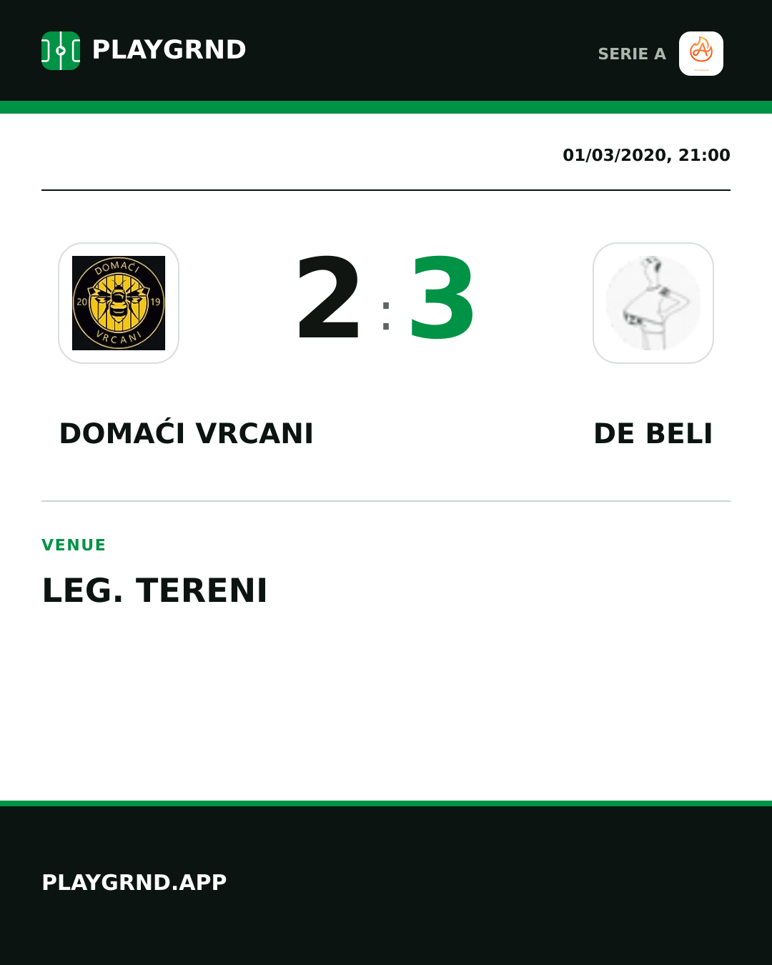 Instagram artwork: Domaći Vrcani 2:3 DE Beli