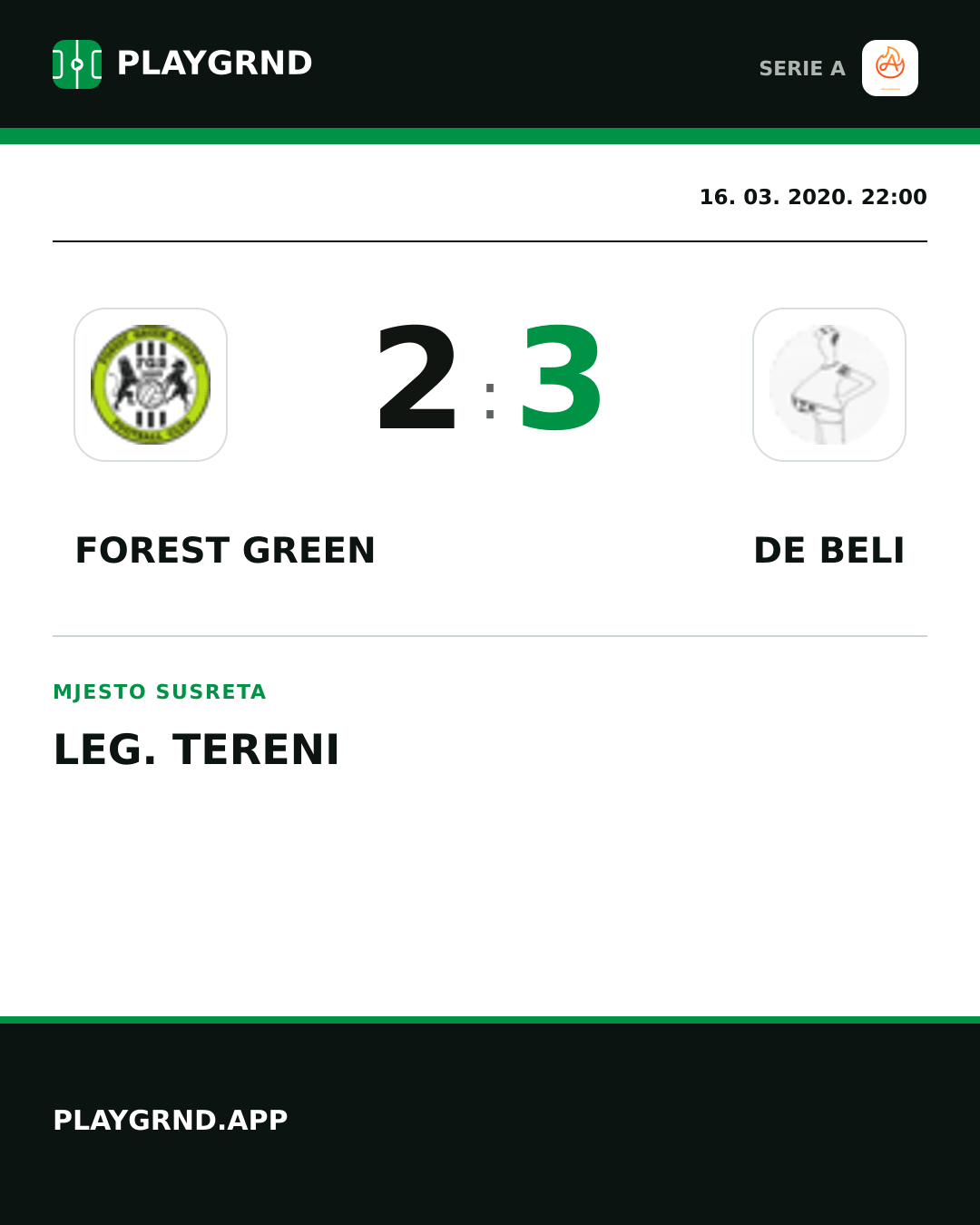 Instagram slika: Forest Green 2:3 DE Beli