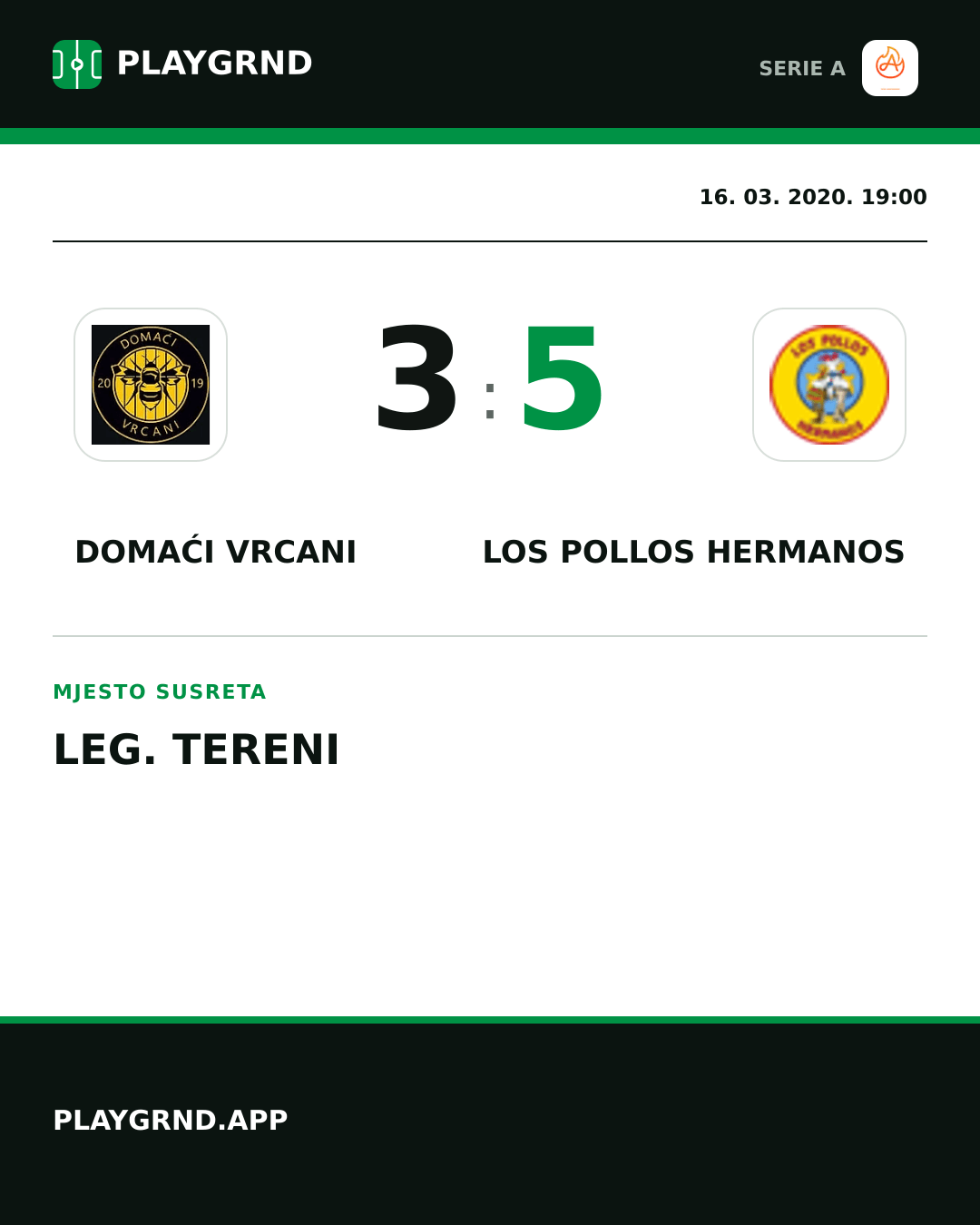 Instagram slika: Domaći Vrcani 3:5 Los Pollos Hermanos