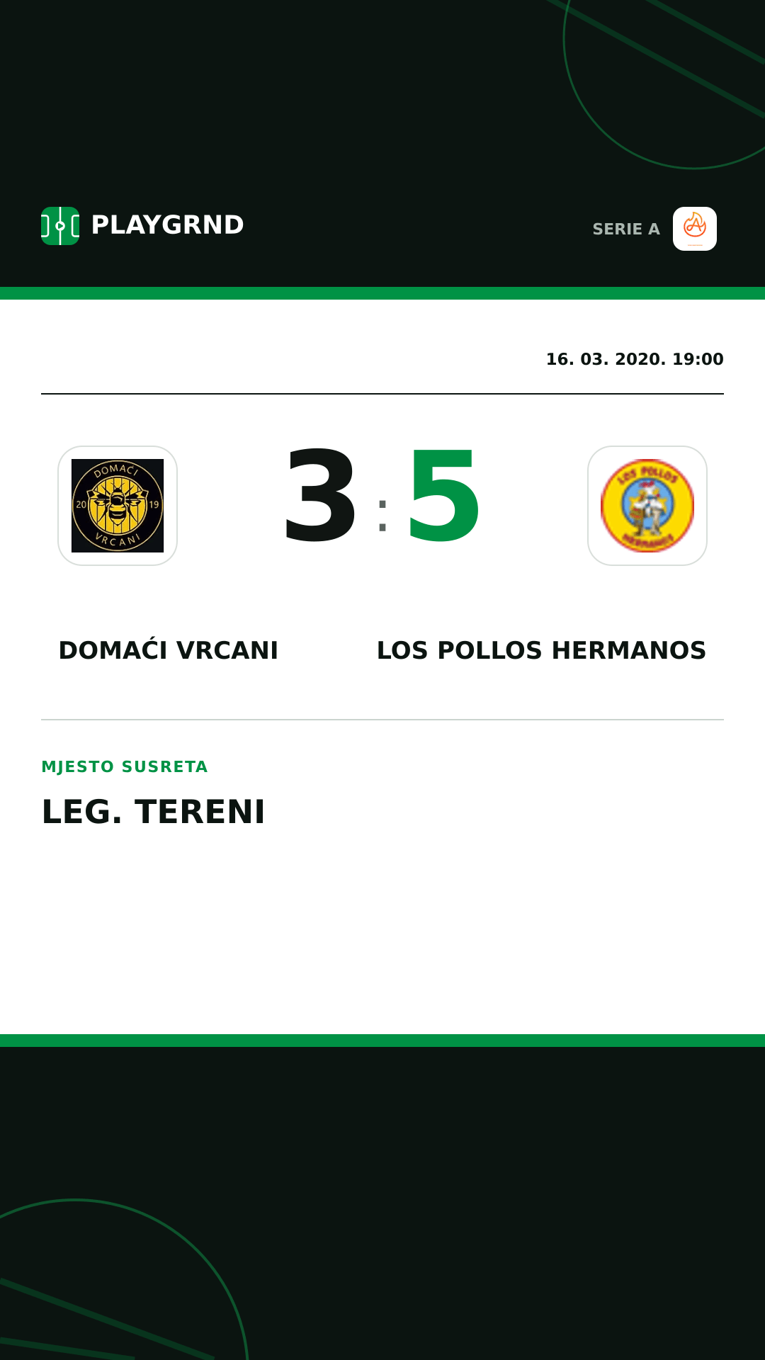 Instagram slika: Domaći Vrcani 3:5 Los Pollos Hermanos