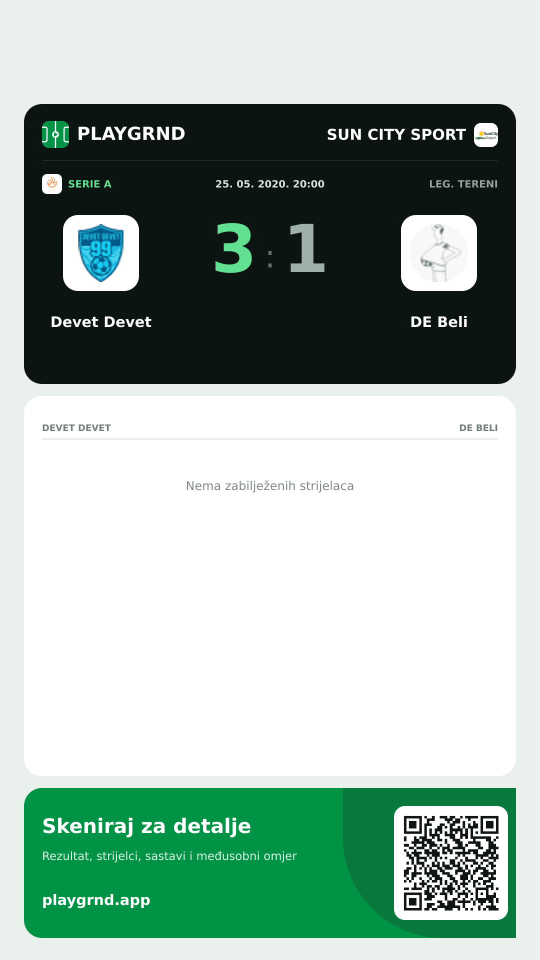 Story slika: Devet Devet 3:1 DE Beli