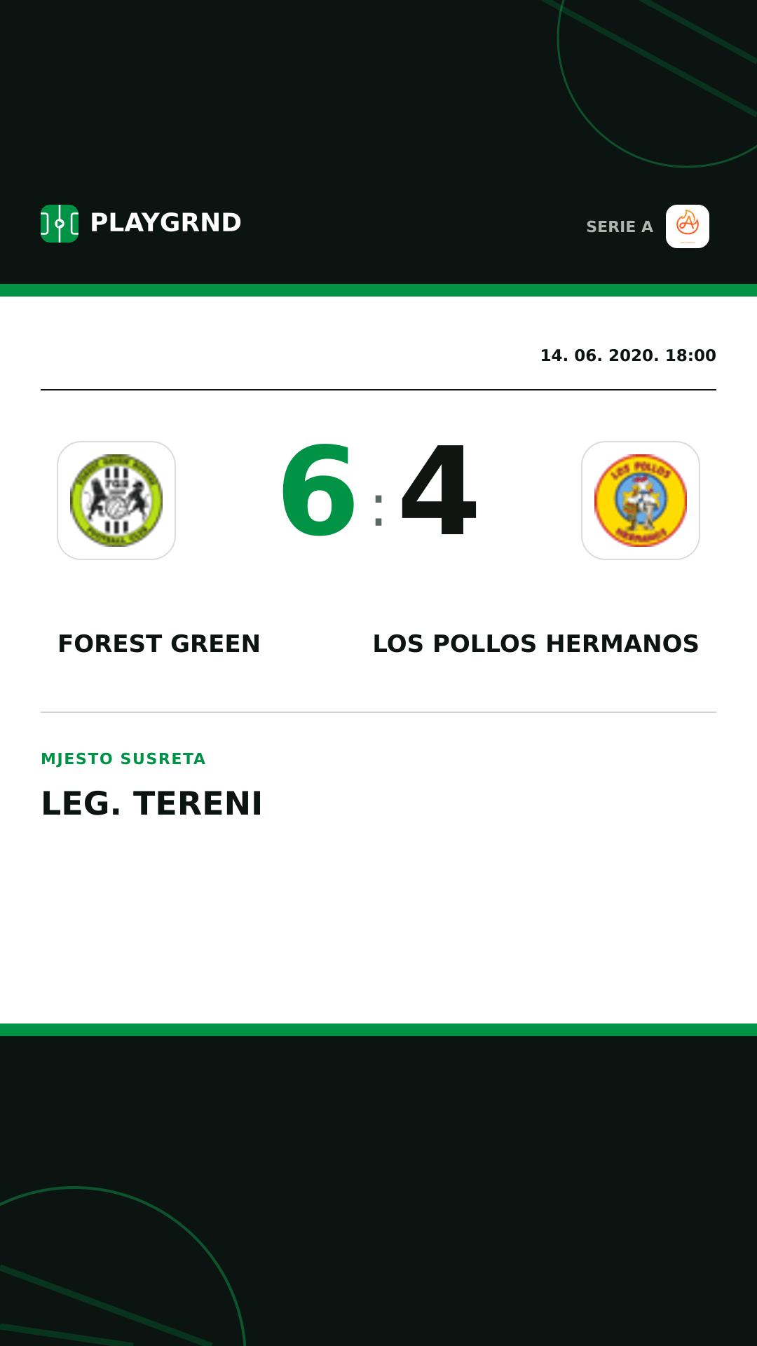 Instagram slika: Forest Green 6:4 Los Pollos Hermanos