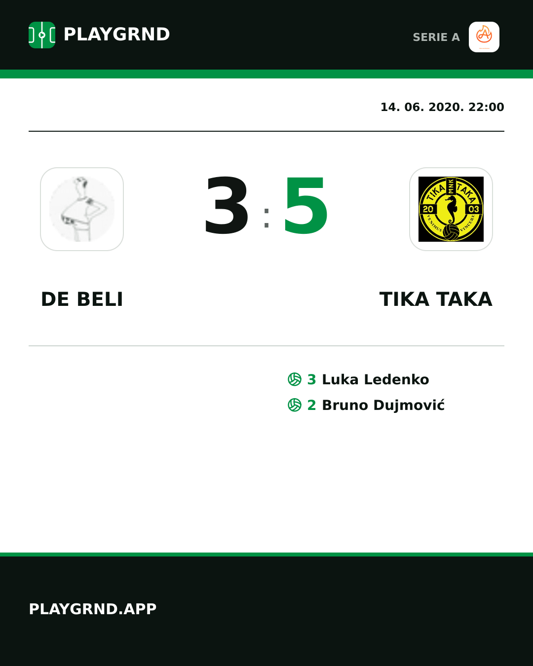 Instagram slika: DE Beli 3:5 Tika Taka