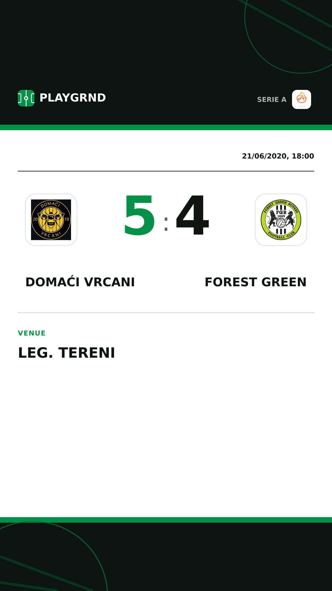 Instagram artwork: Domaći Vrcani 5:4 Forest Green