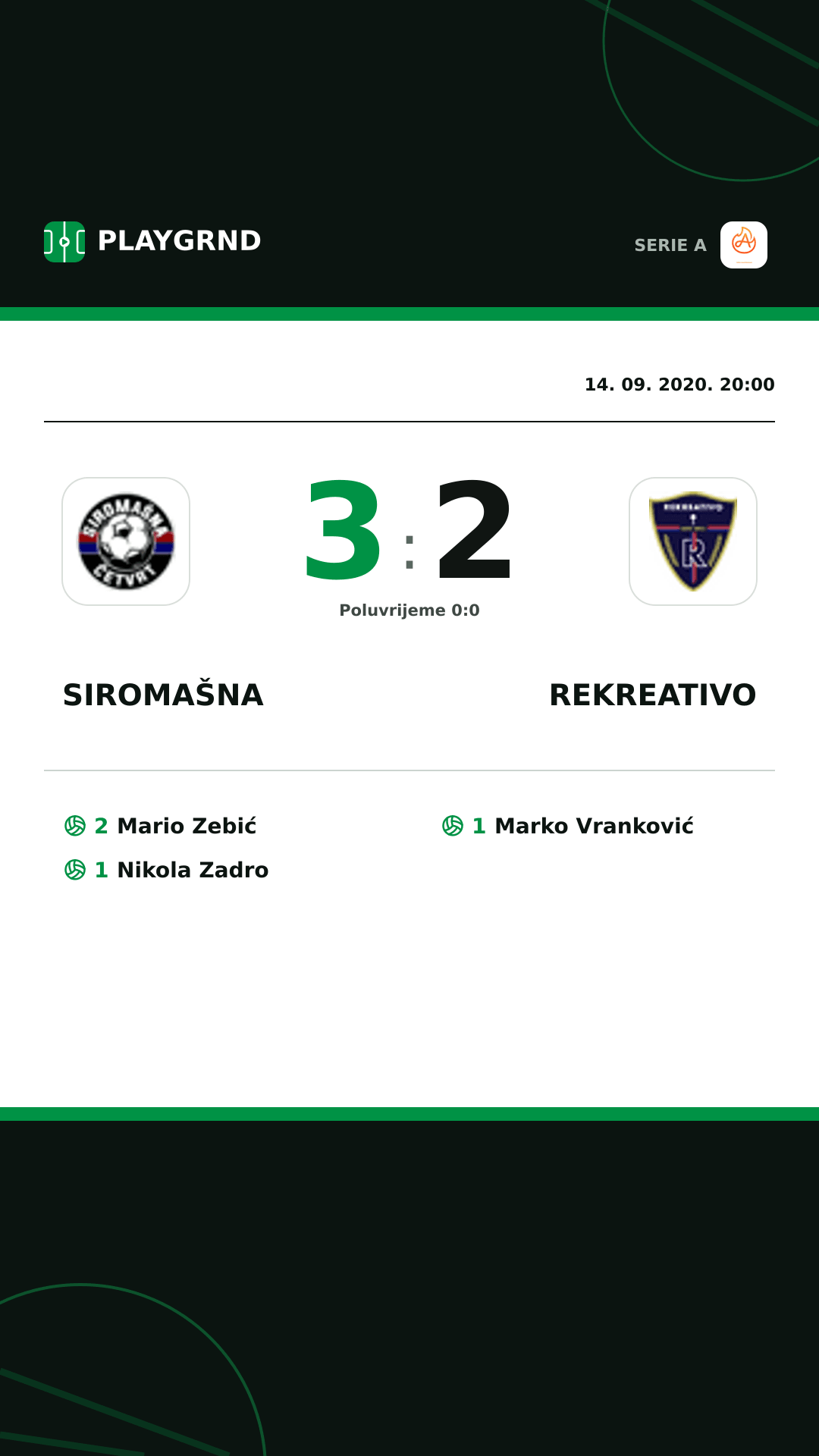 Instagram slika: Siromašna 3:2 Rekreativo