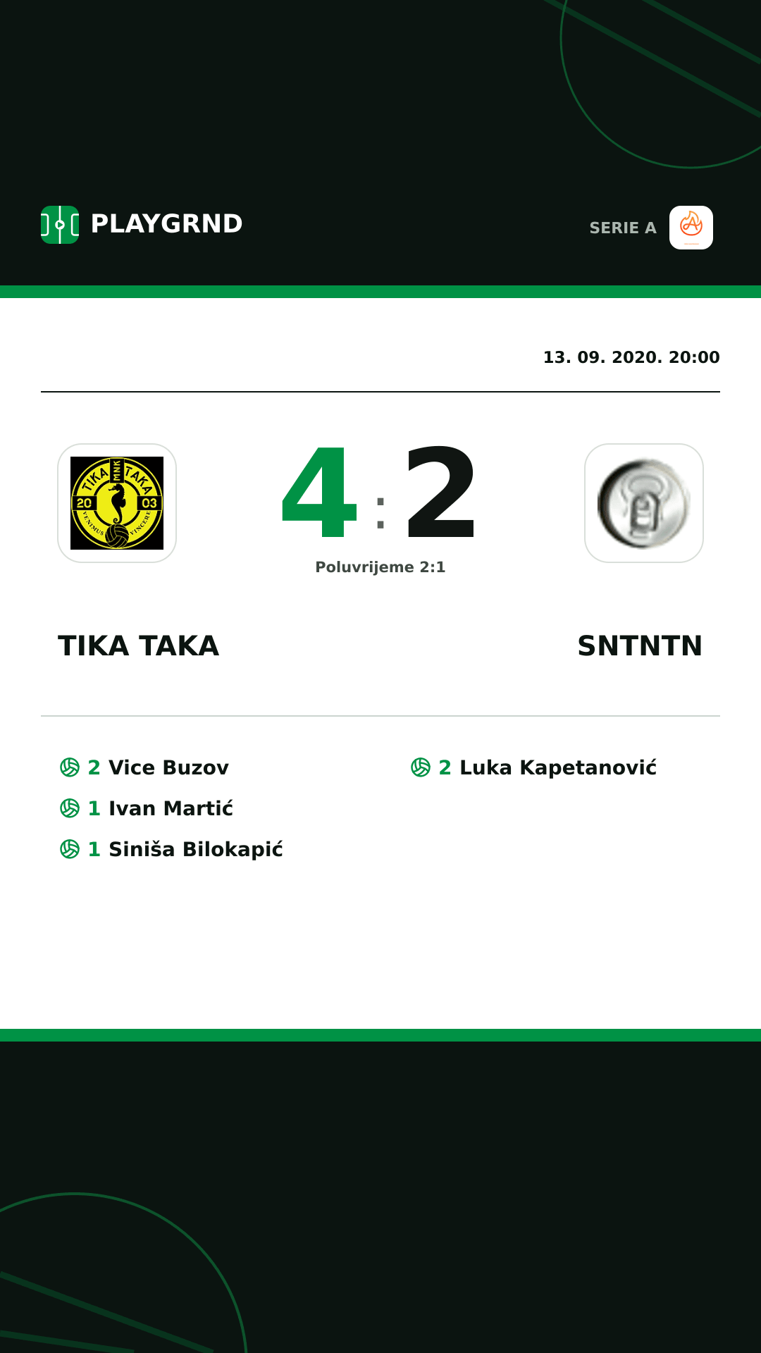 Instagram slika: Tika Taka 4:2 Sntntn