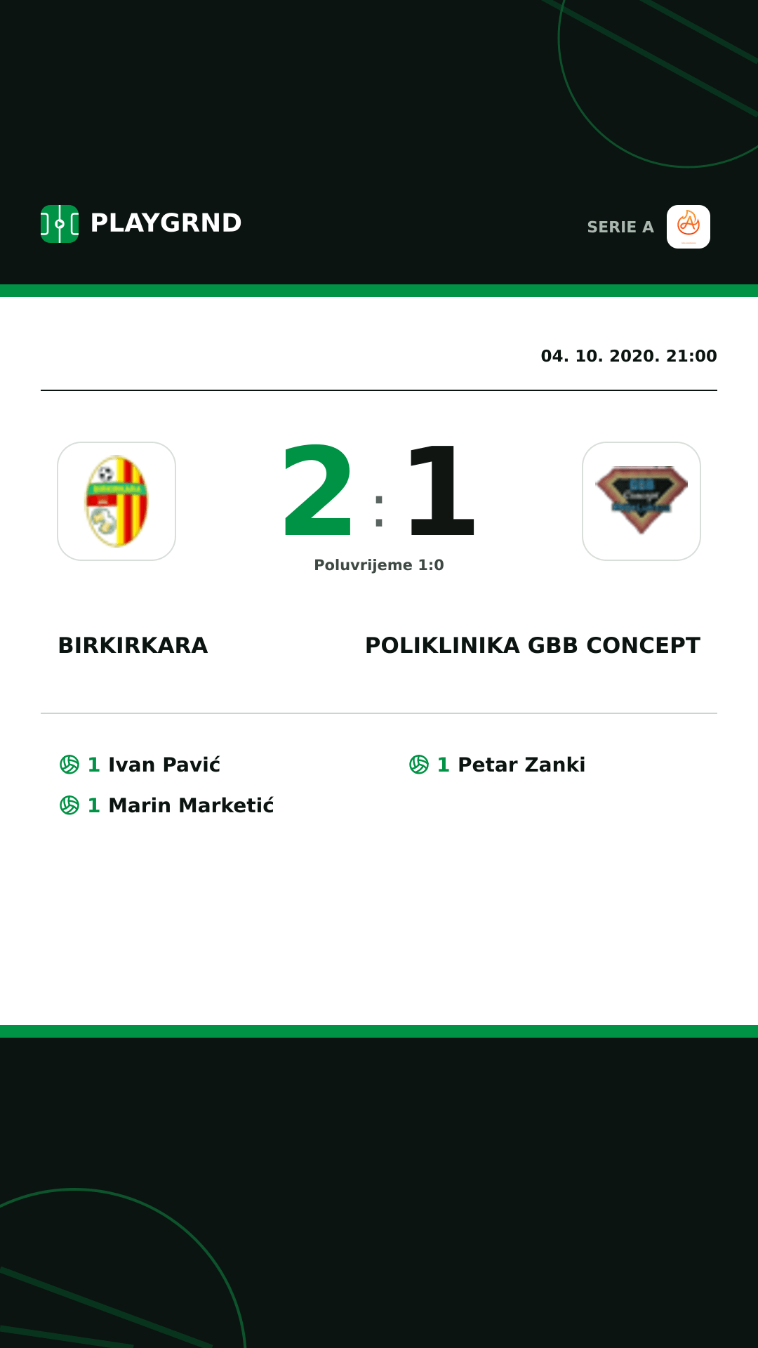Instagram slika: Birkirkara 2:1 Poliklinika Gbb Concept