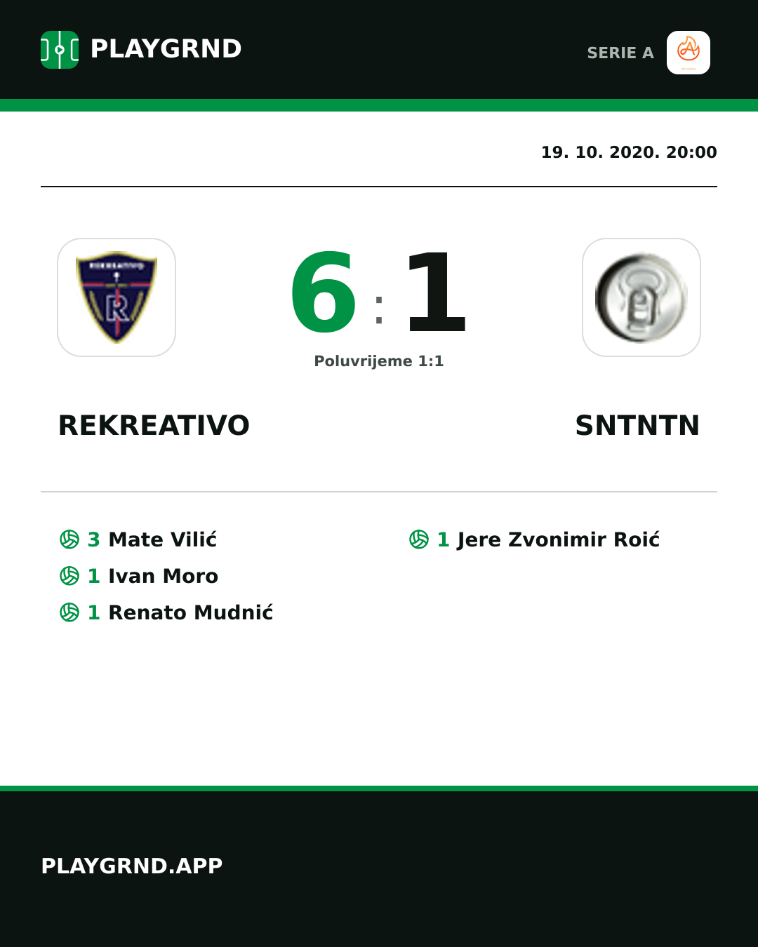 Instagram slika: Rekreativo 6:1 Sntntn