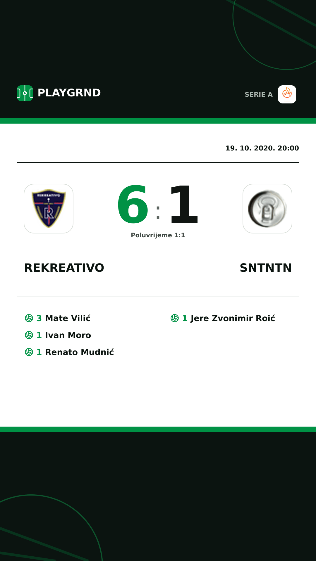 Instagram slika: Rekreativo 6:1 Sntntn