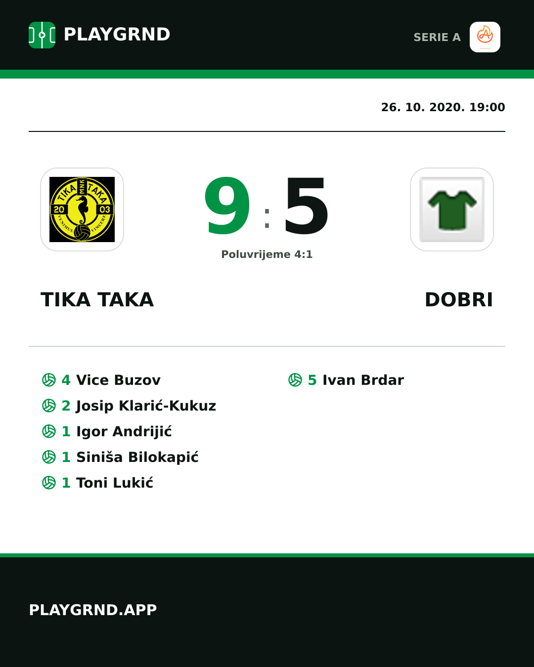 Instagram slika: Tika Taka 9:5 Dobri