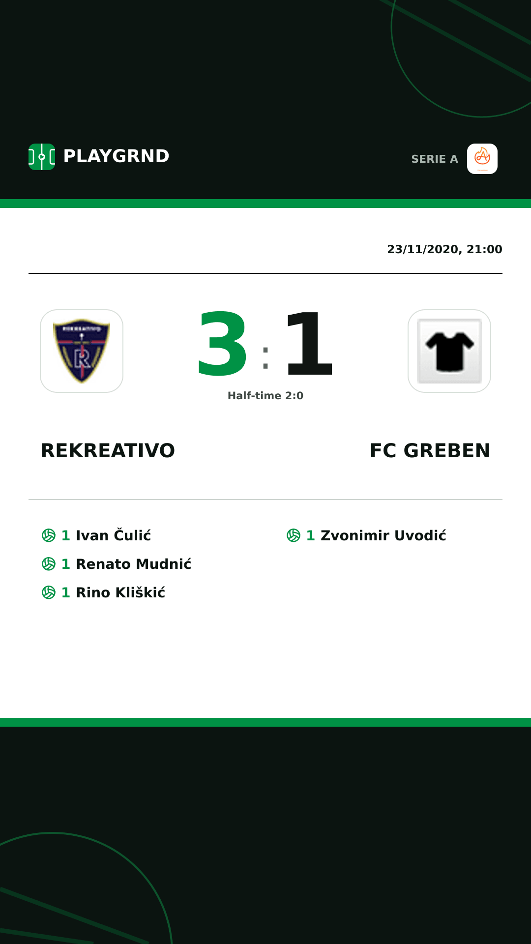 Instagram artwork: Rekreativo 3:1 FC Greben