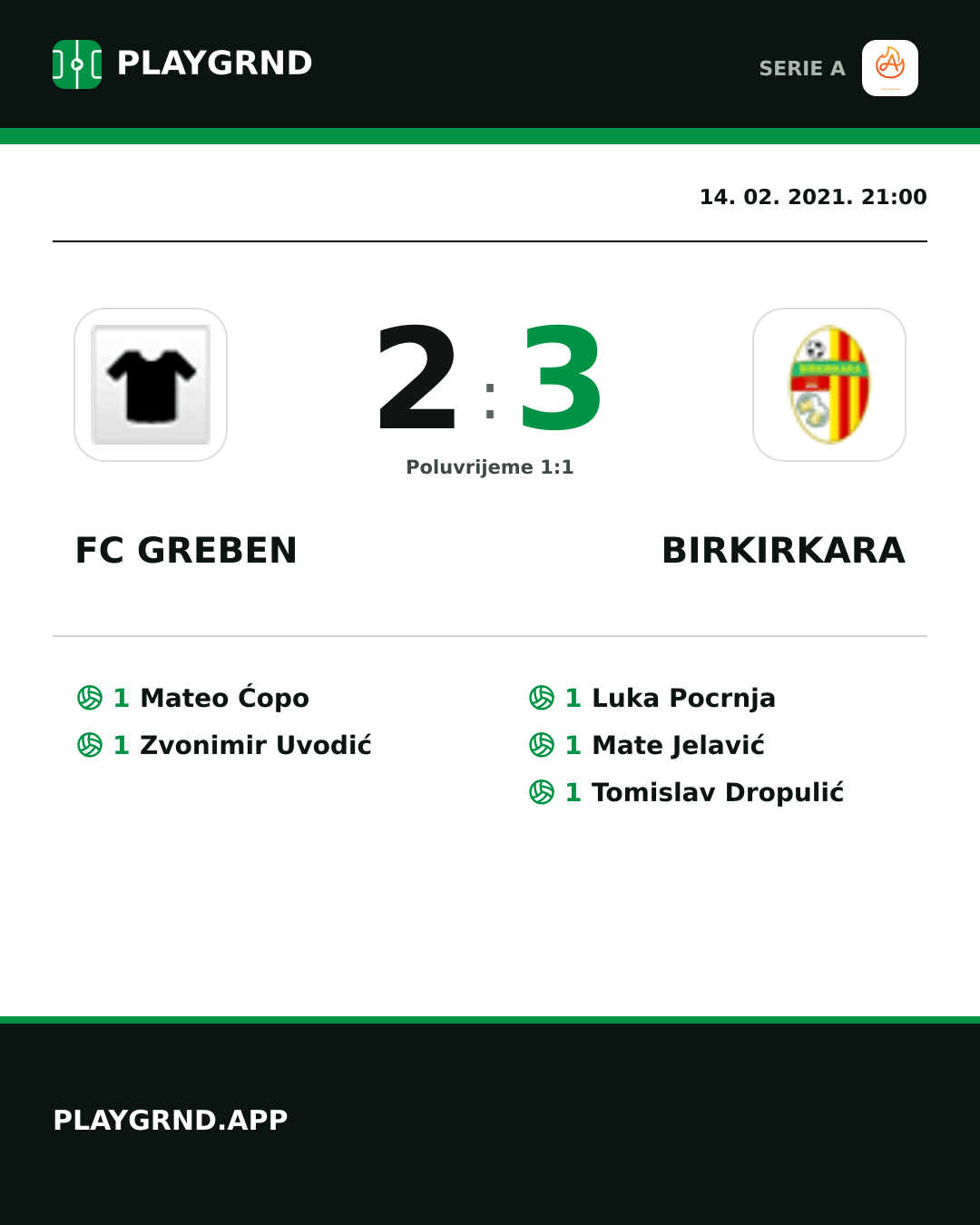 Instagram slika: FC Greben 2:3 Birkirkara