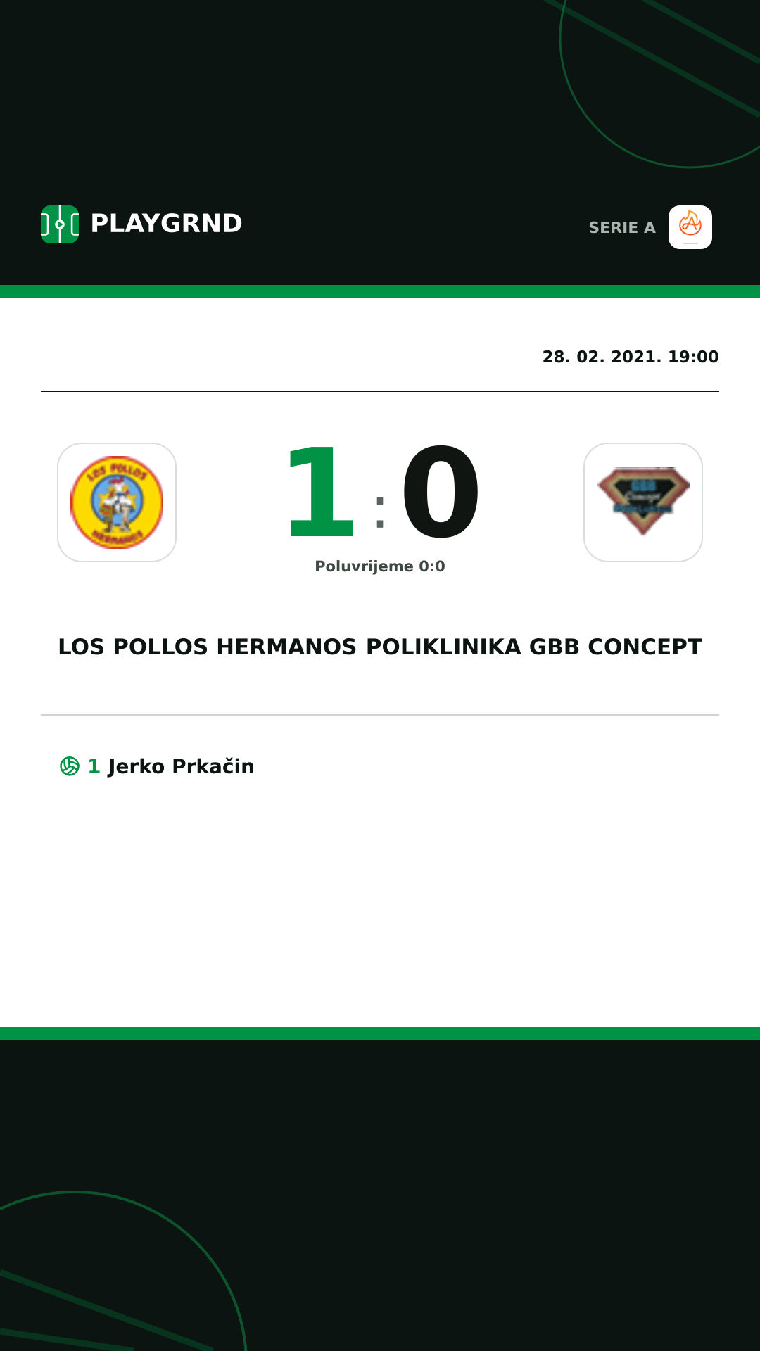 Instagram slika: Los Pollos Hermanos 1:0 Poliklinika Gbb Concept