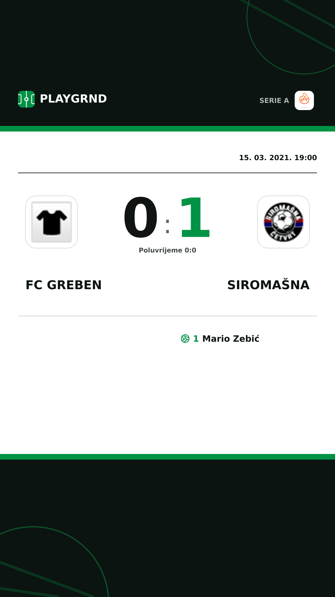 Instagram slika: FC Greben 0:1 Siromašna