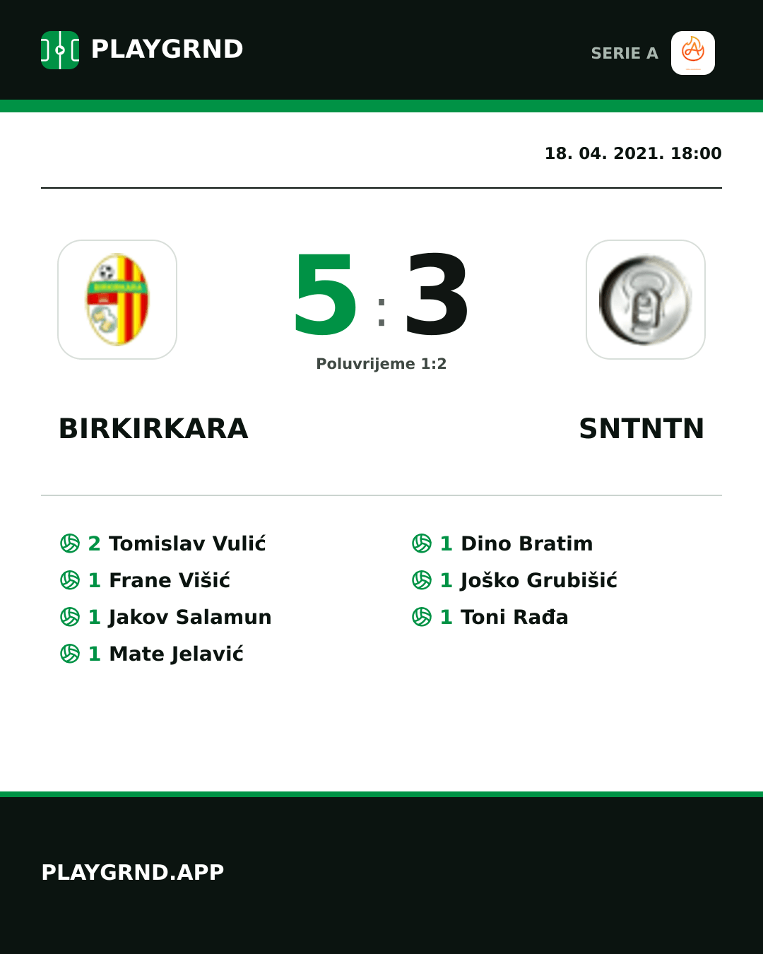 Instagram slika: Birkirkara 5:3 Sntntn