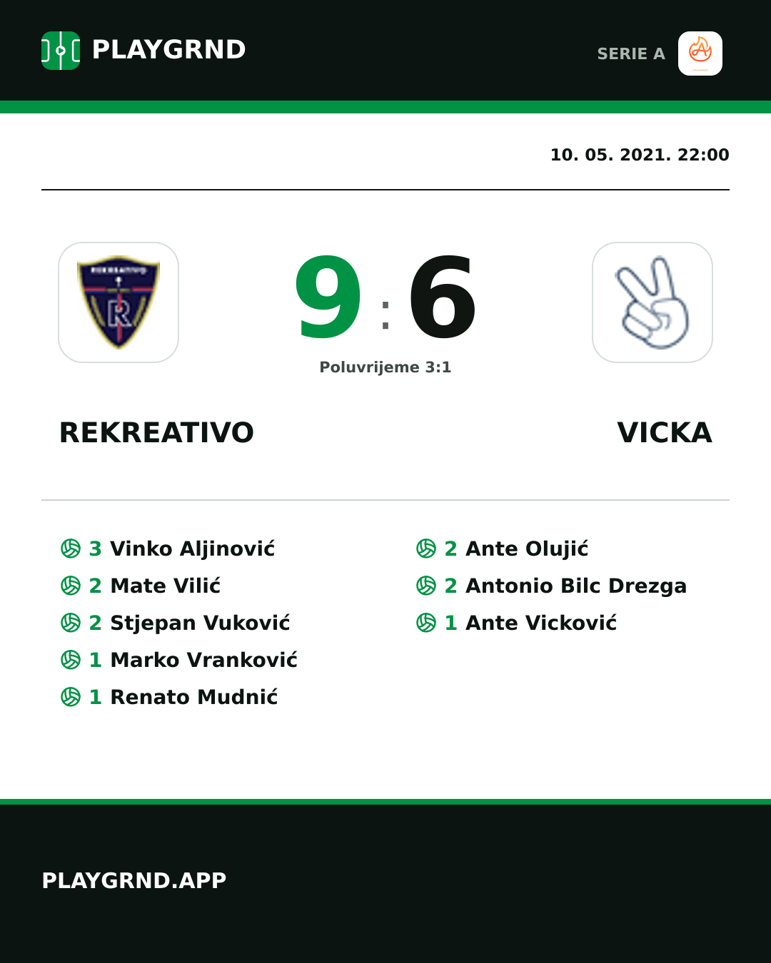 Instagram slika: Rekreativo 9:6 Vicka