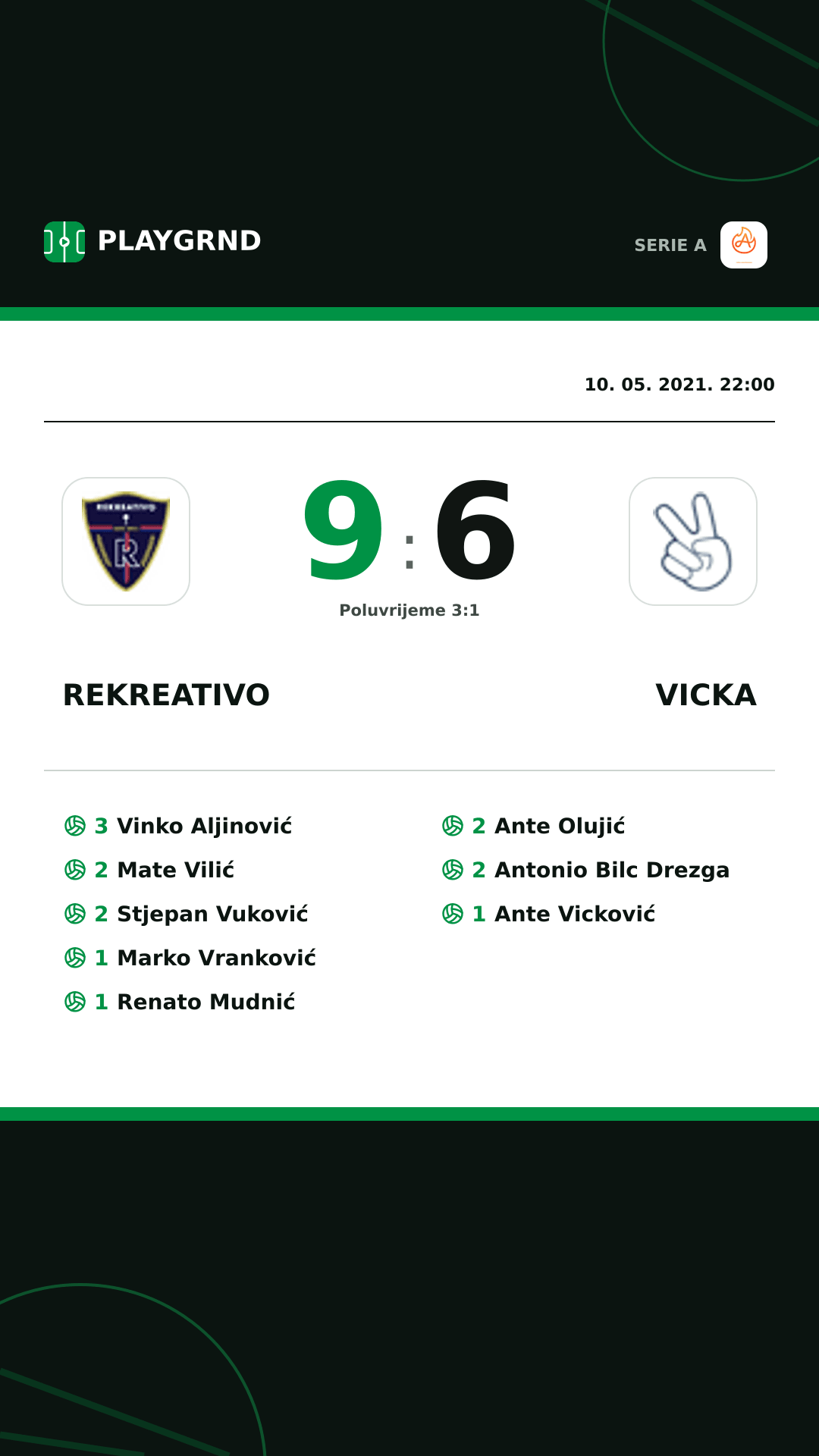 Instagram slika: Rekreativo 9:6 Vicka