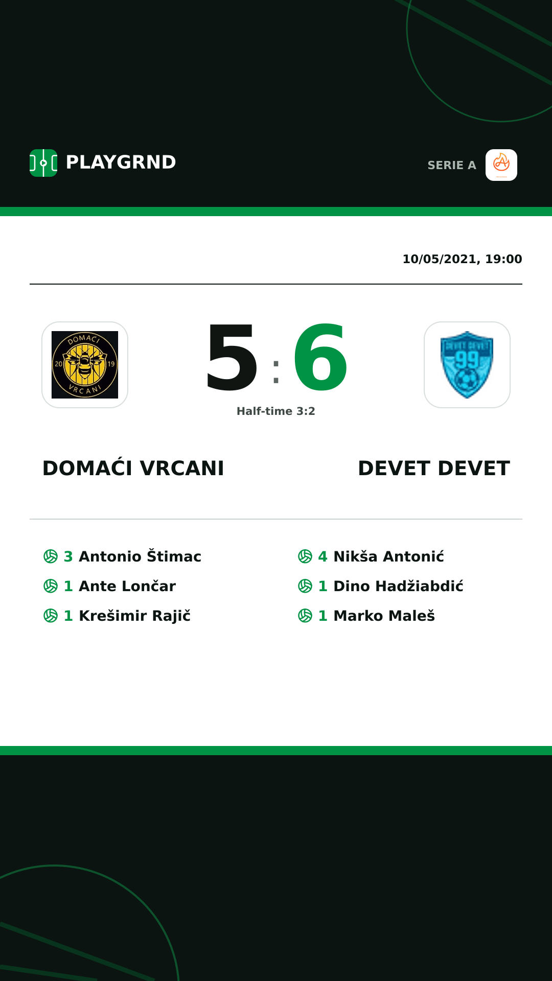 Instagram artwork: Domaći Vrcani 5:6 Devet Devet