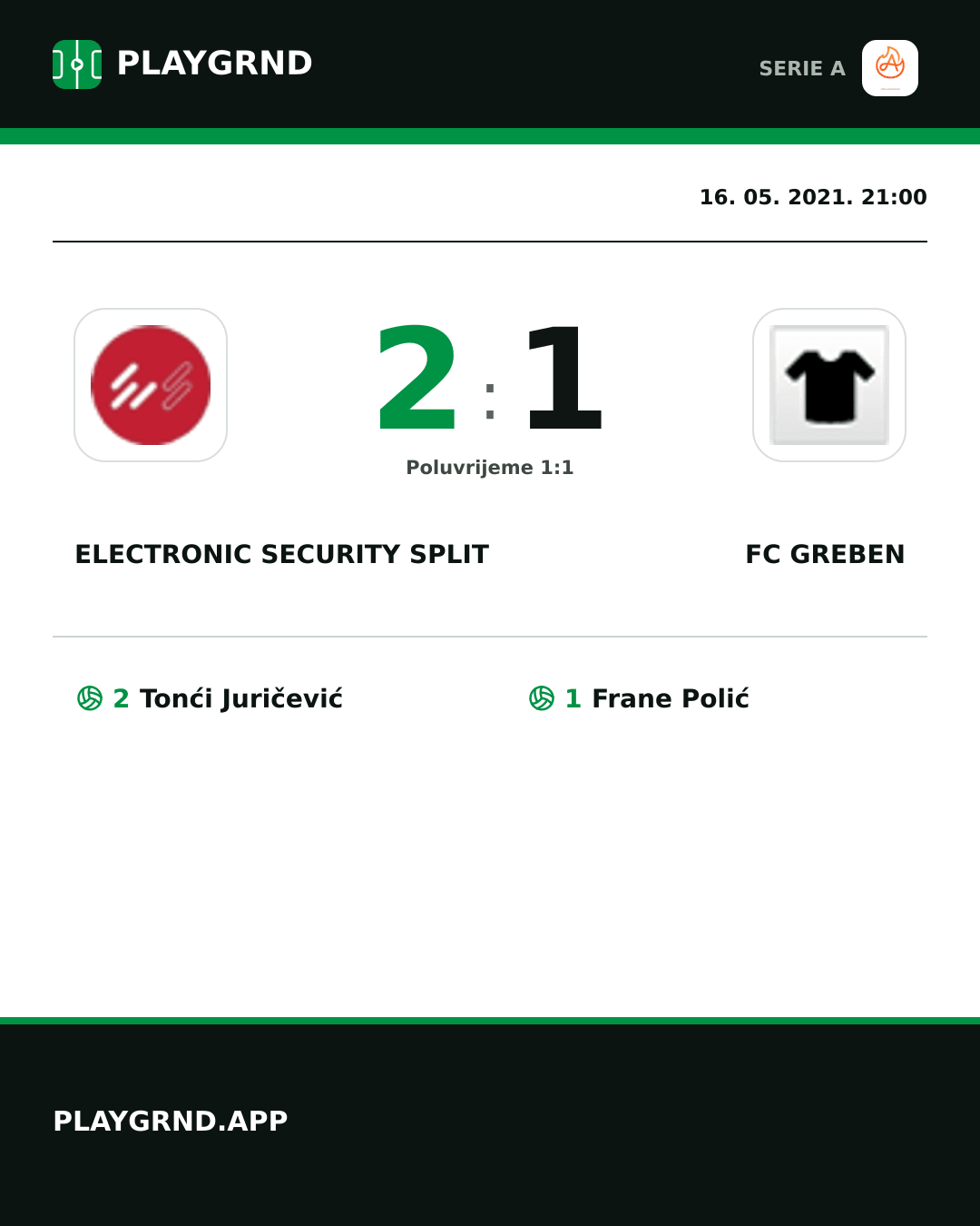 Instagram slika: Electronic Security Split 2:1 FC Greben