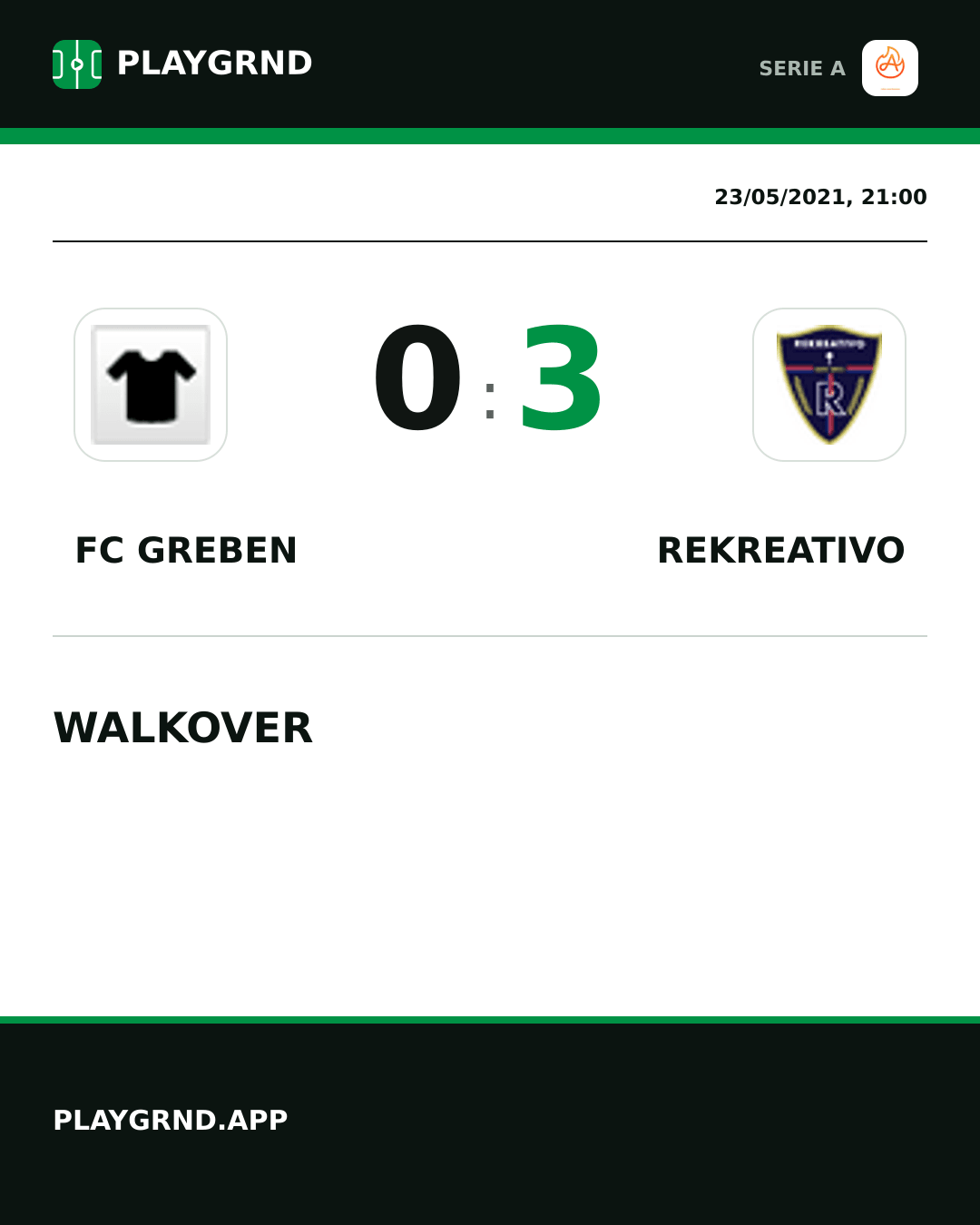 Instagram artwork: FC Greben 0:3 Rekreativo