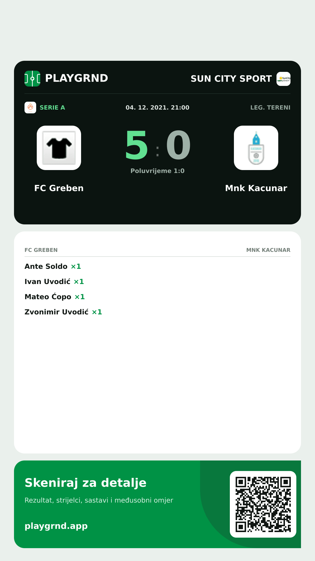Story slika: FC Greben 5:0 Mnk Kacunar