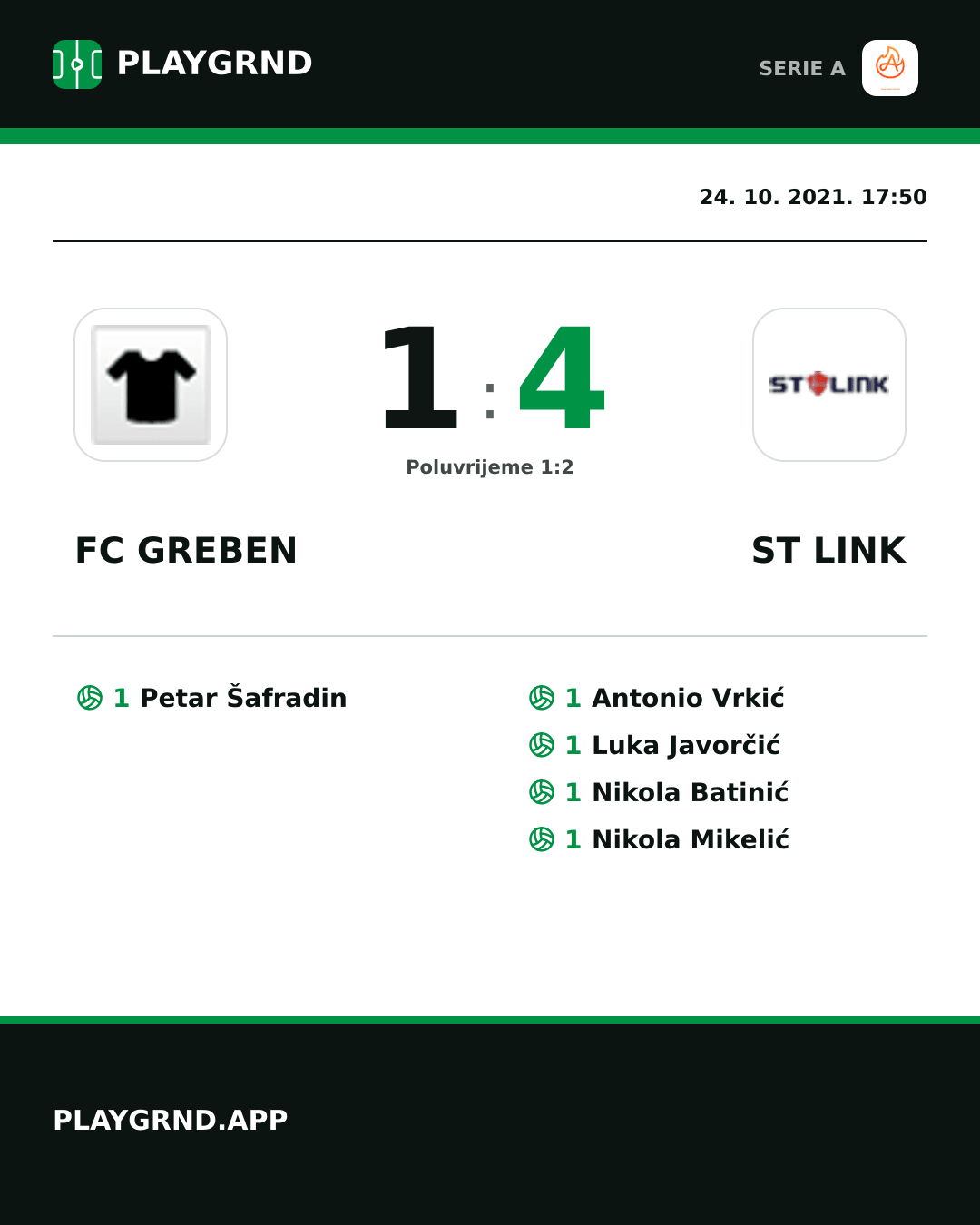Instagram slika: FC Greben 1:4 ST Link