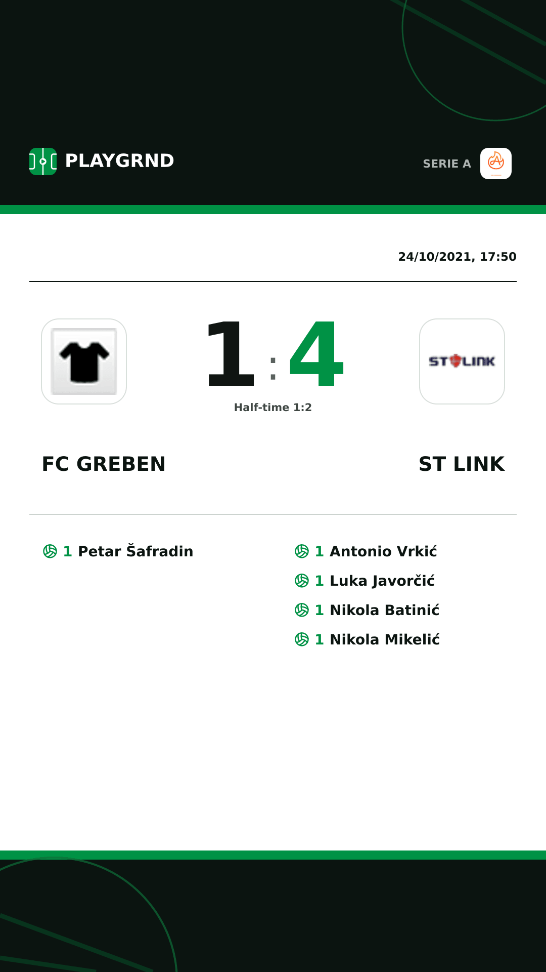 Instagram artwork: FC Greben 1:4 ST Link