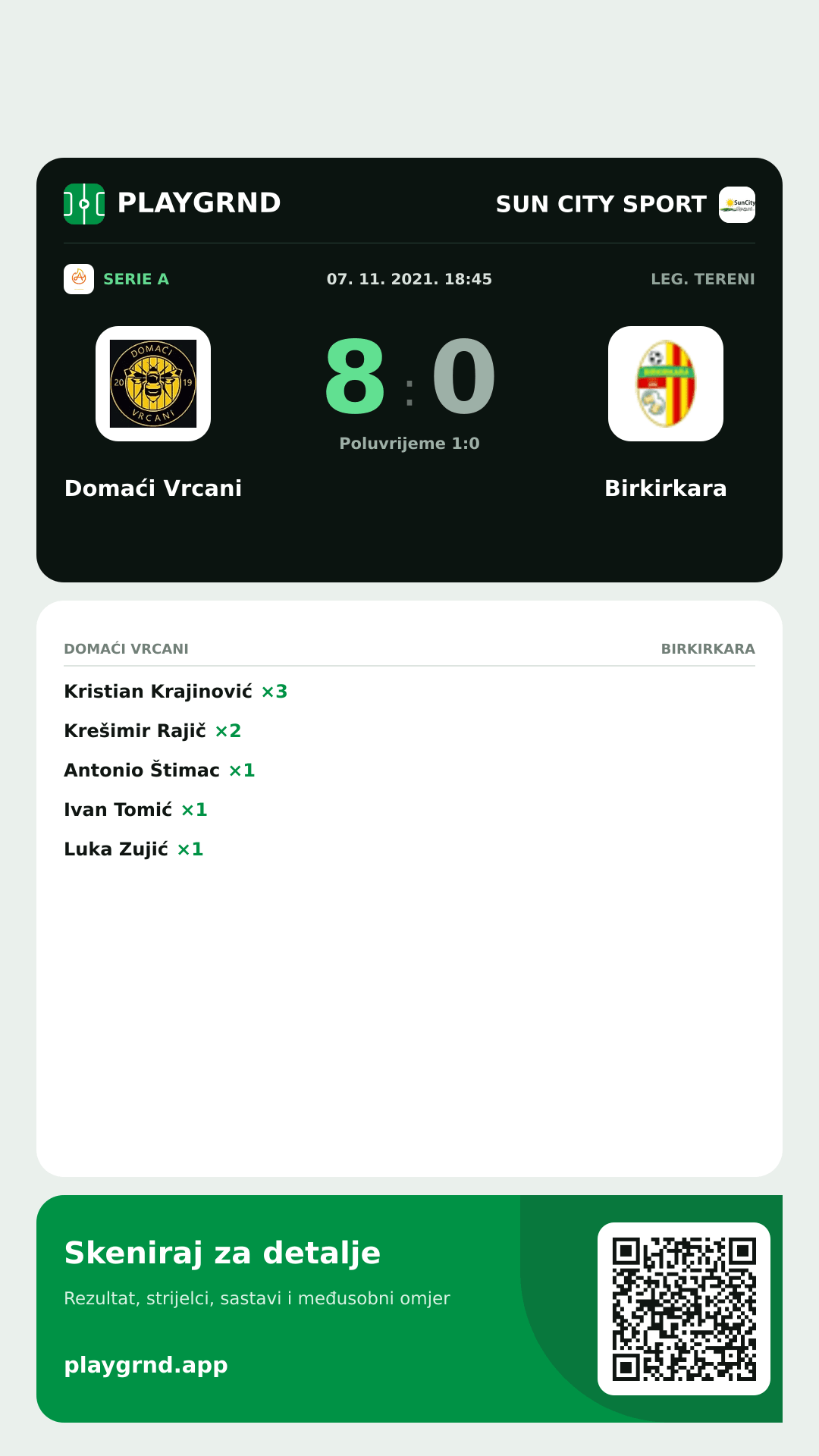 Story slika: Domaći Vrcani 8:0 Birkirkara
